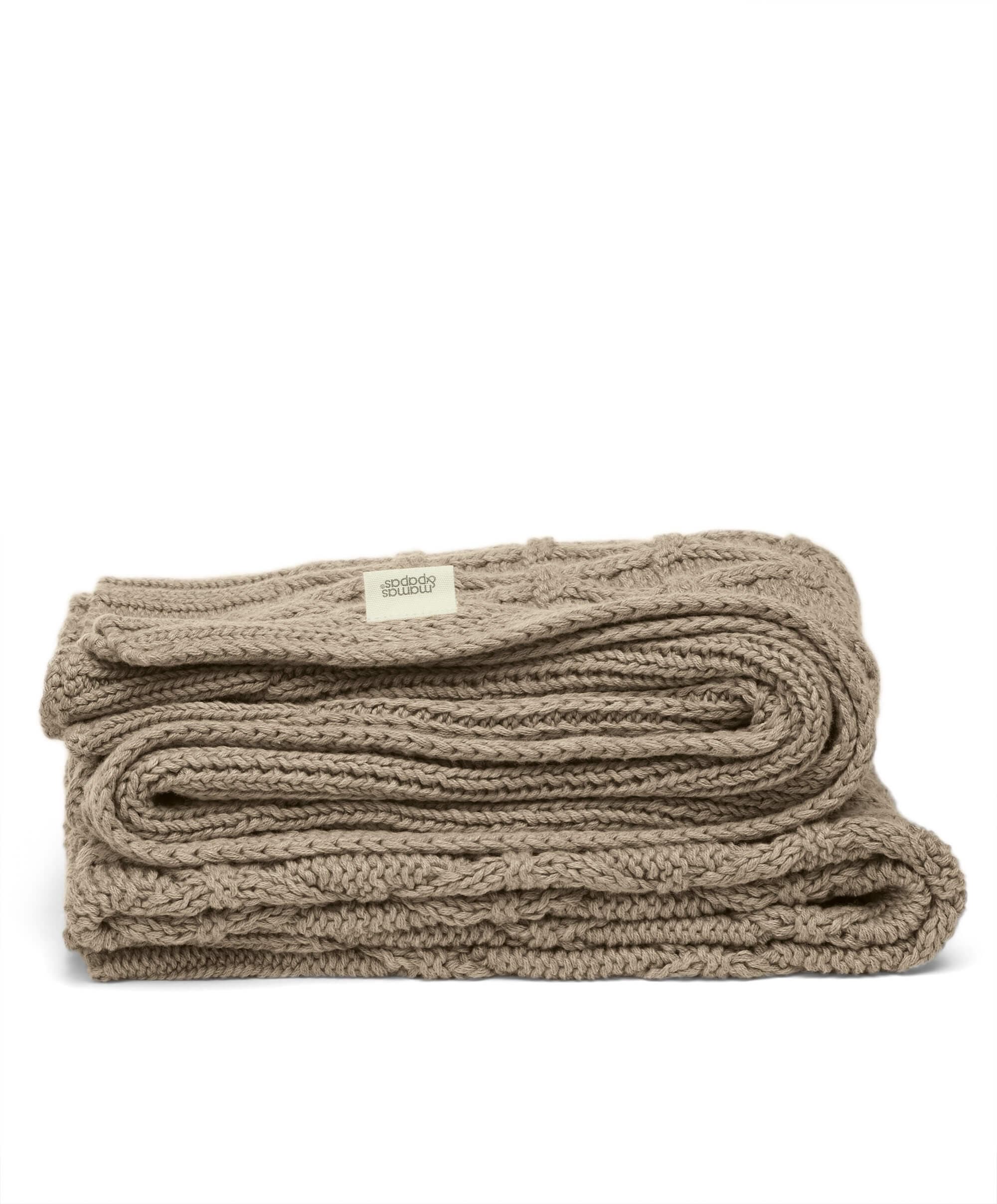 Cable Knit Blanket - Welcome to the World Seedling - Mocha - Image 8