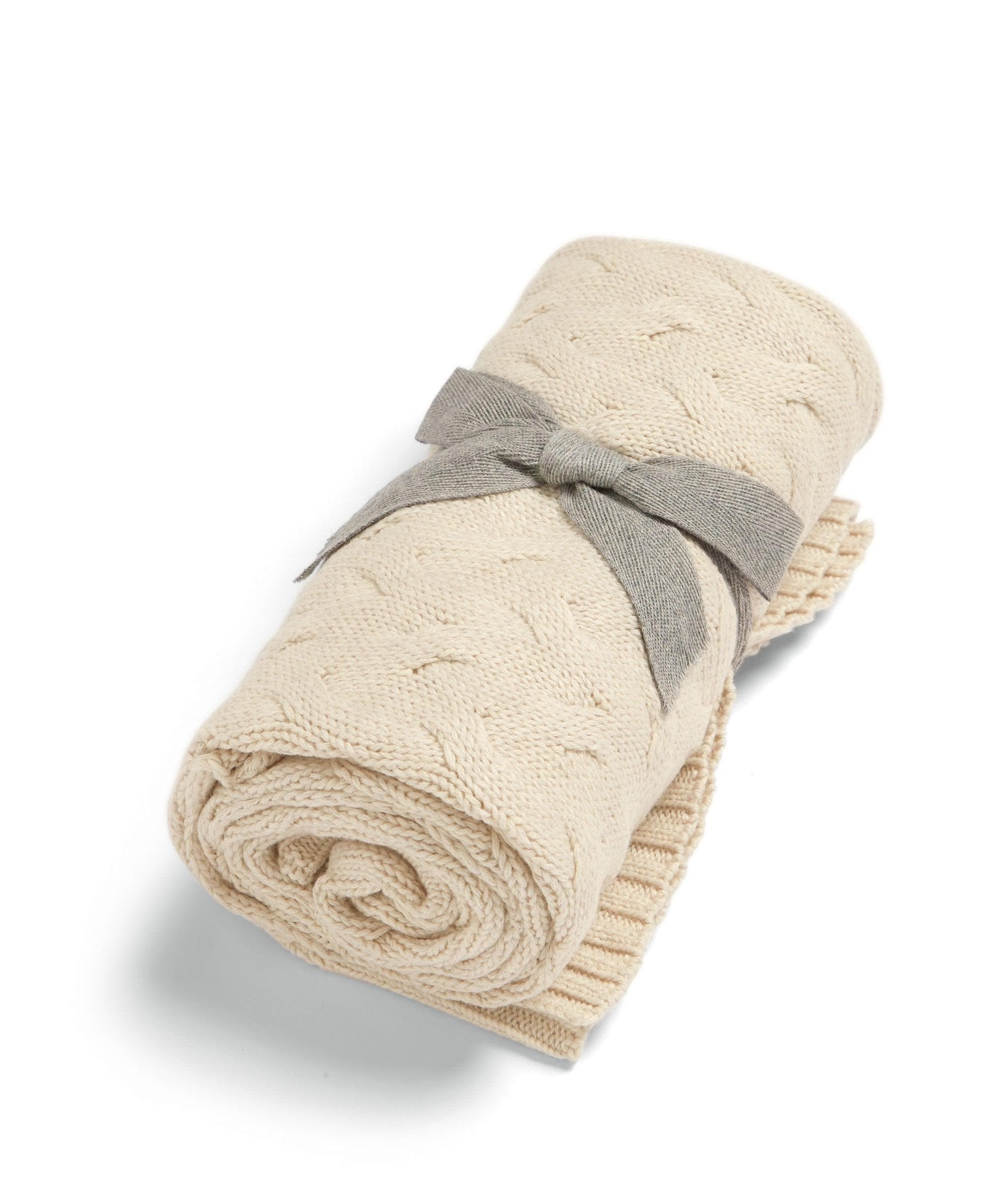 Cable Knit Blanket - Welcome to the World Duckling - Cream - Image 2
