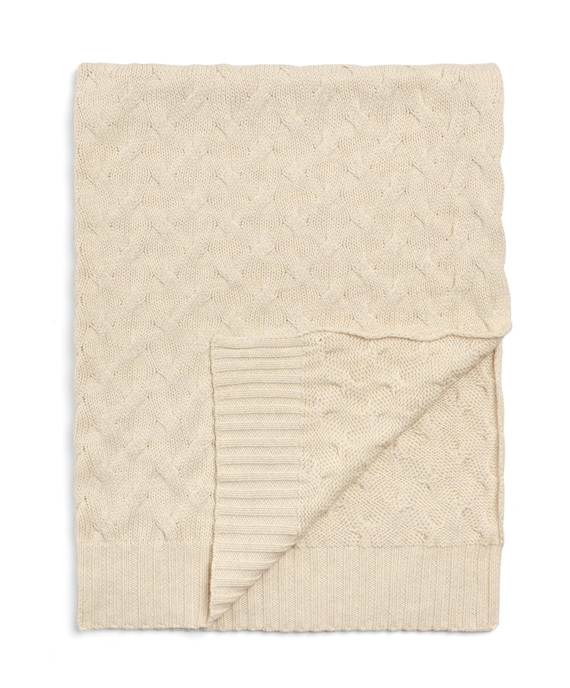 Cable Knit Blanket - Welcome to the World Duckling - Cream - Image 5