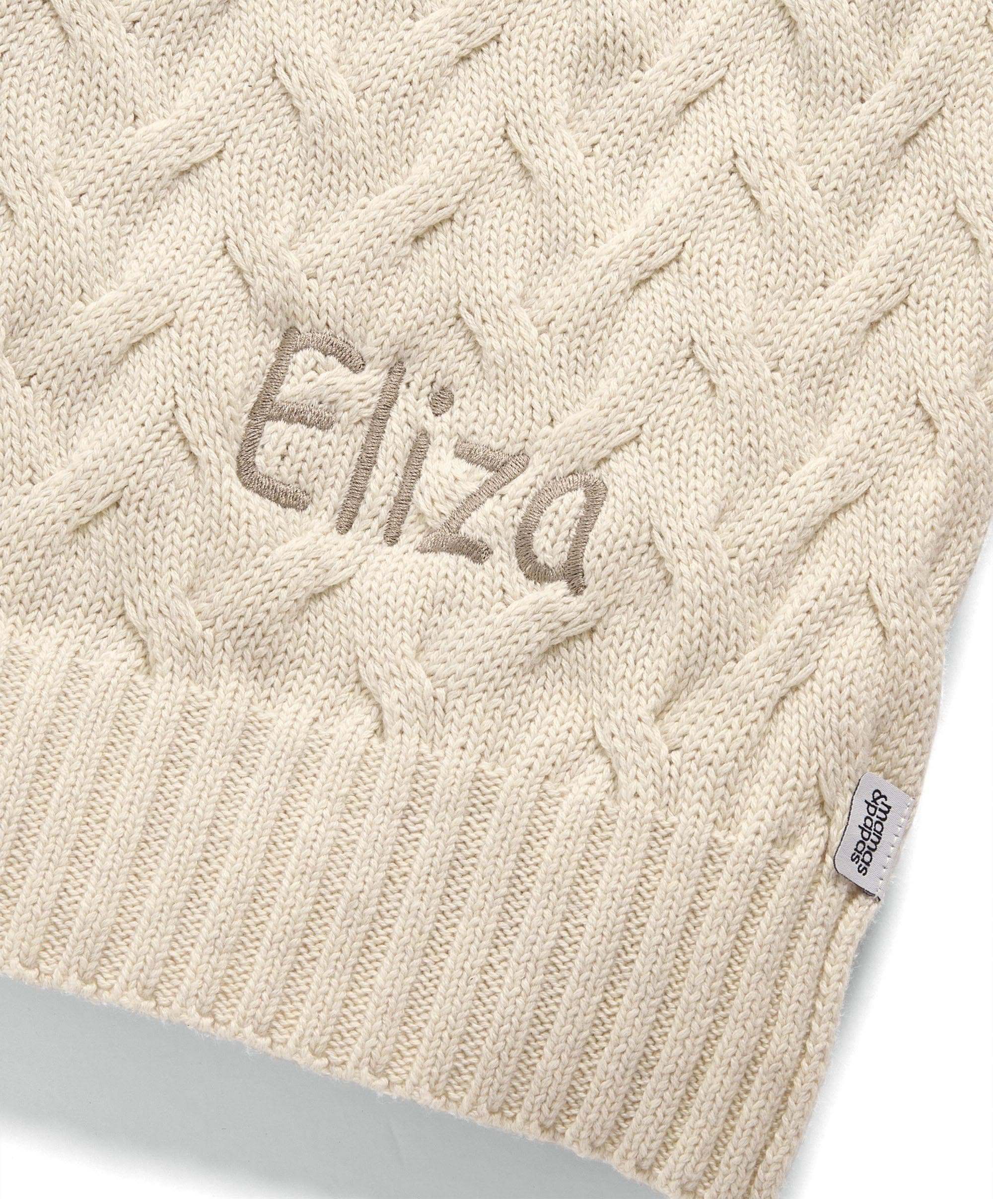 Cable Knit Blanket - Welcome to the World Duckling - Cream - Image 7