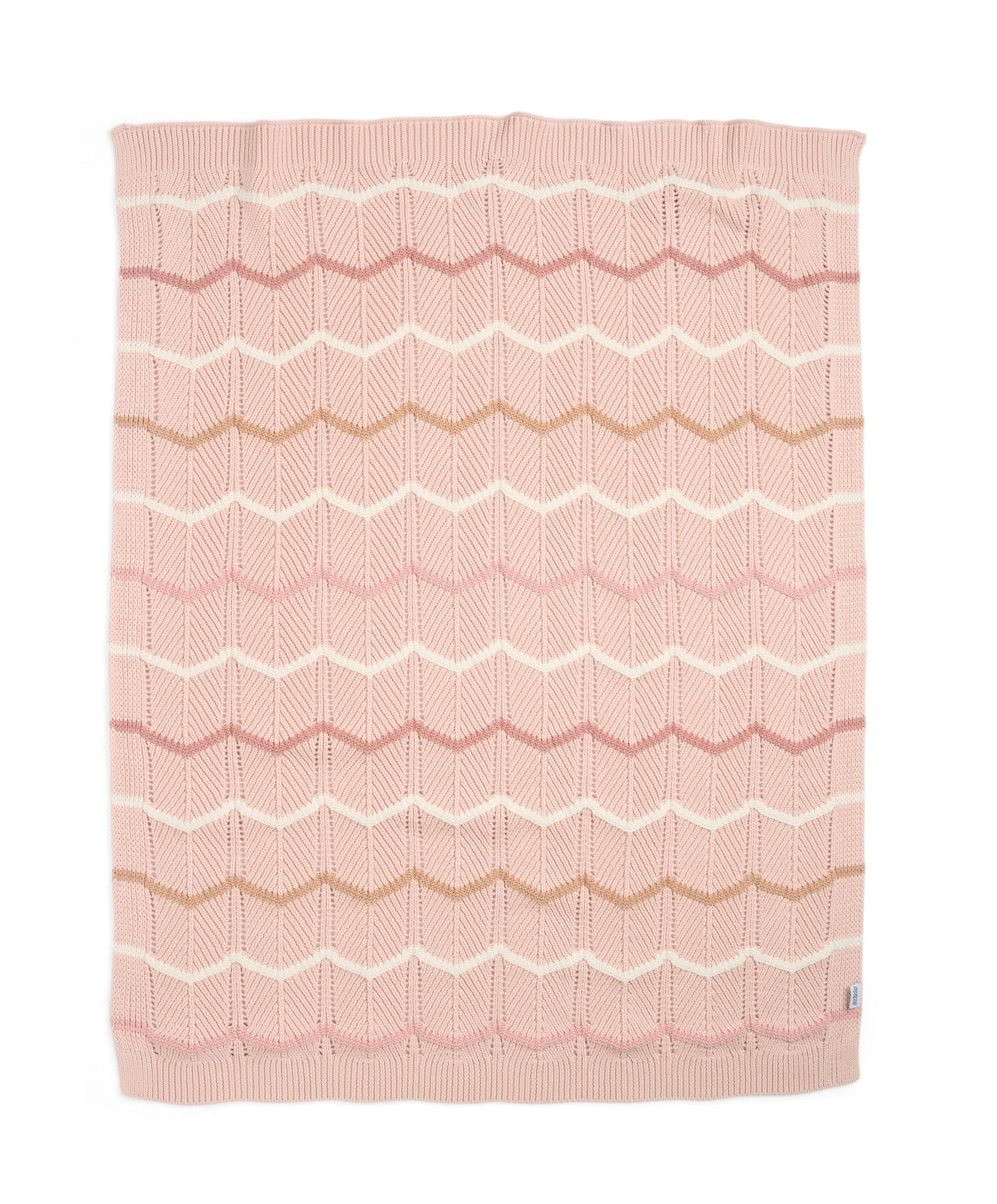 Knitted Blanket - Pink Wave - Image 4