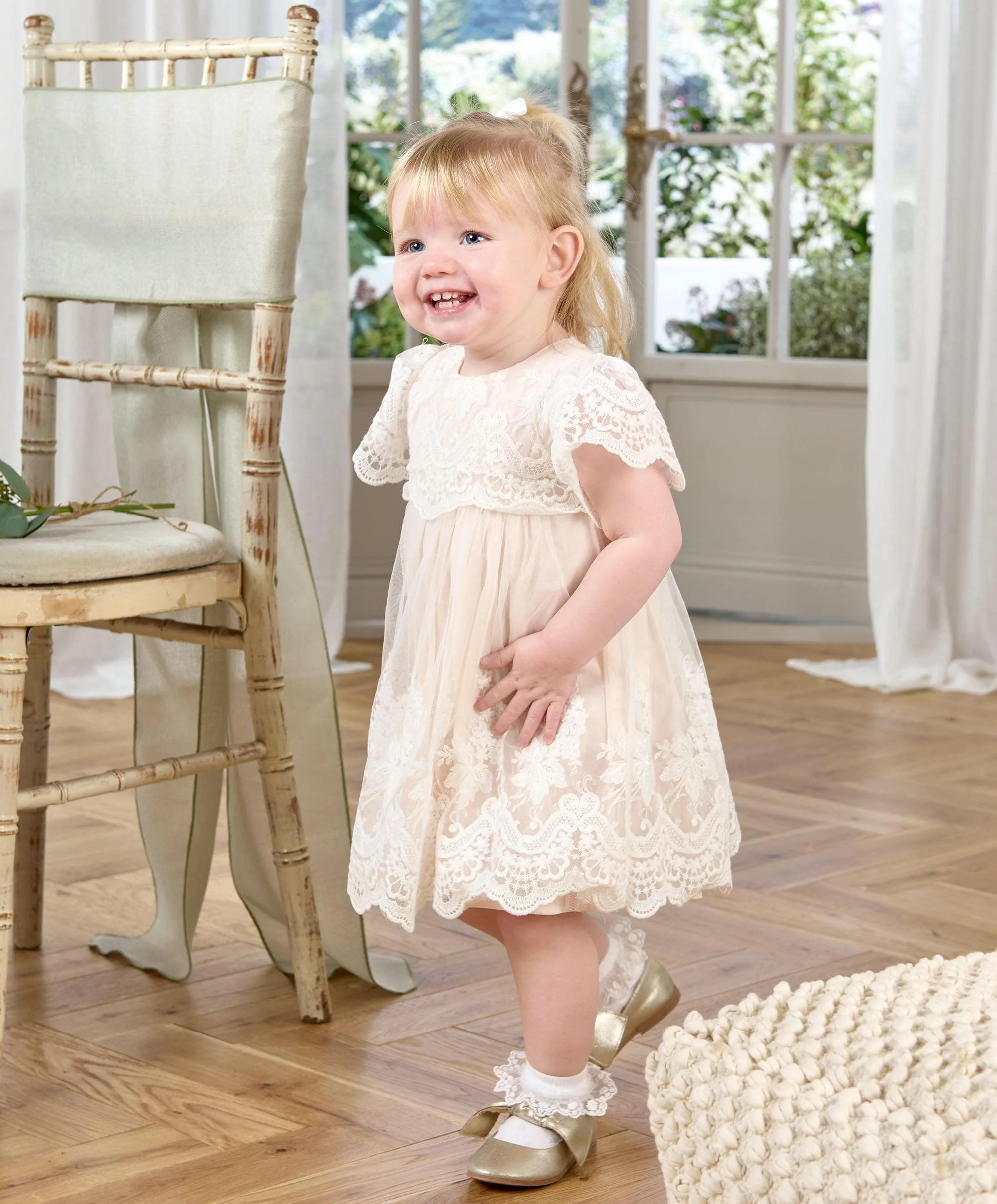 Lace Frill Sleeve Dress - Image 3