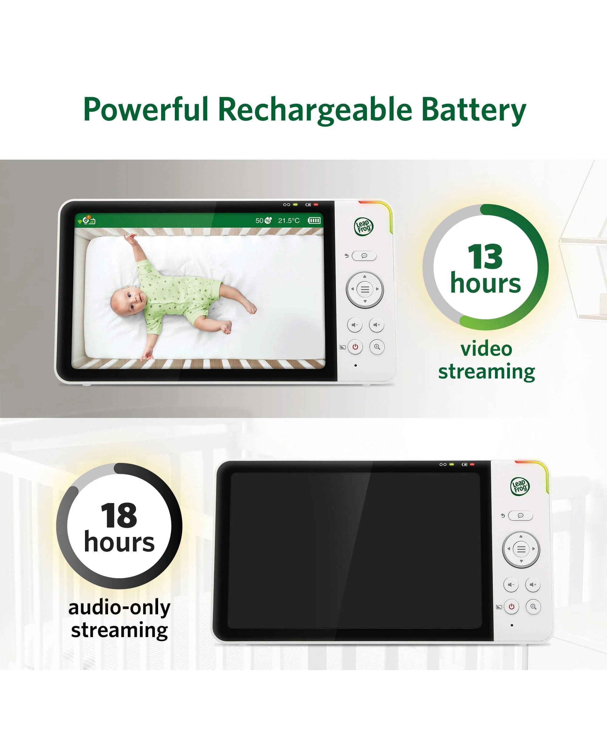 LeapFrog LF5817HD 7β Over-the-Cot Smart Baby Monitor - Image 13
