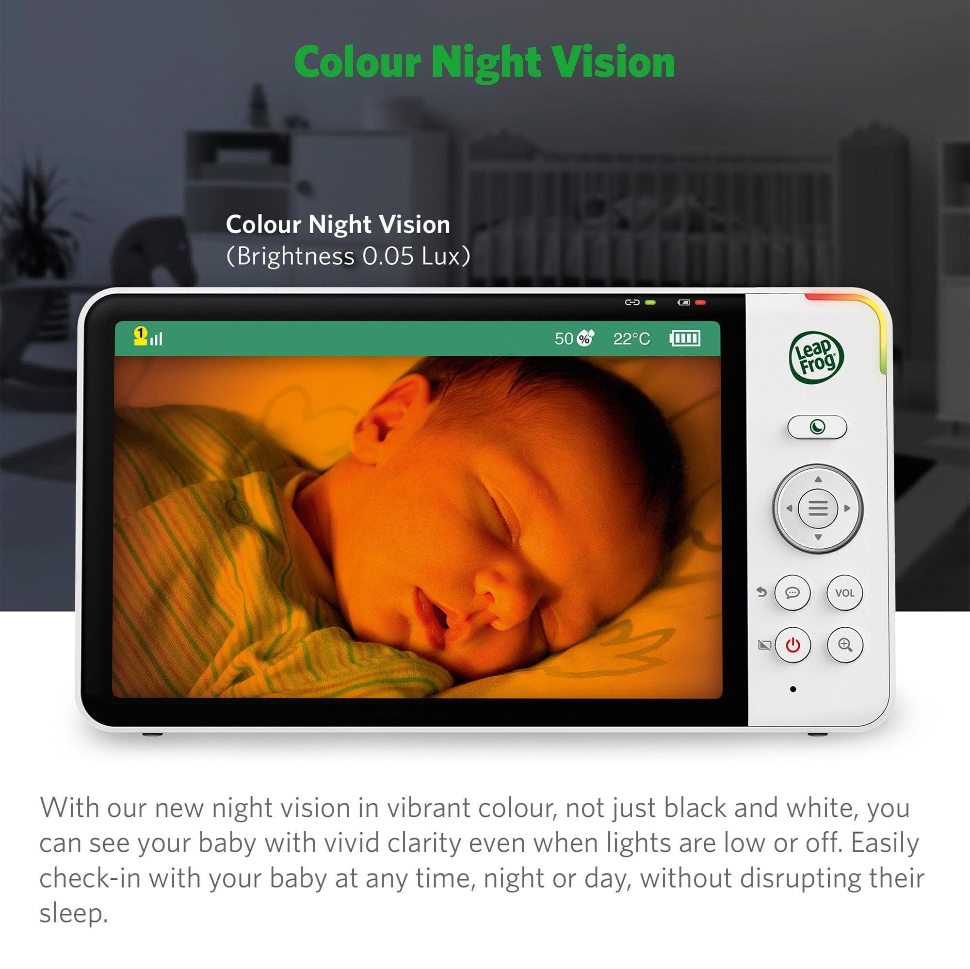 LeapFrog LF920HD 7' Video Baby Monitor with Colour Night Vision - White - Image 4