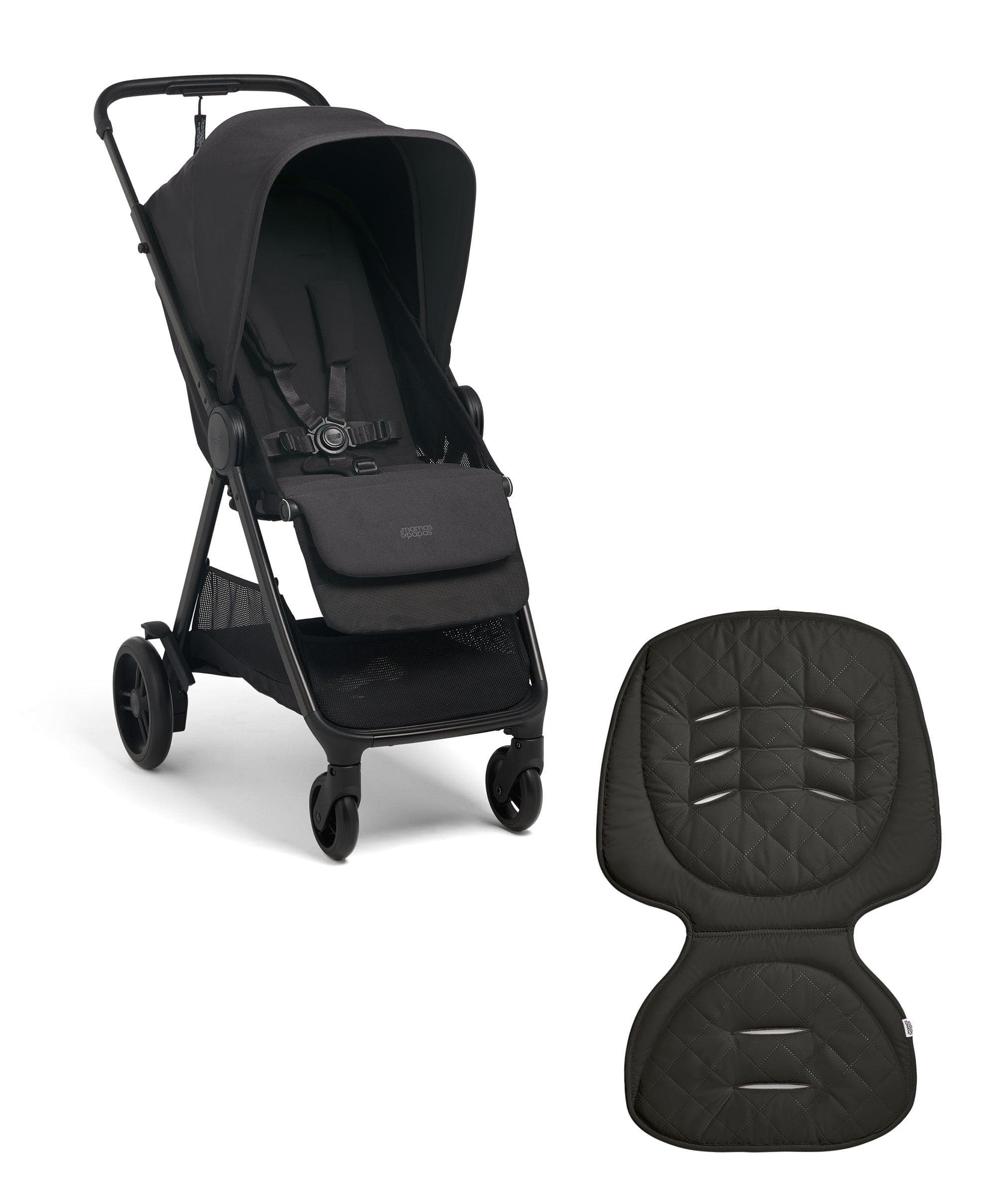 Libro Stroller Bundle with Quilted Memory Foam Liner (2 Piece)β Liquorice/Graphite
