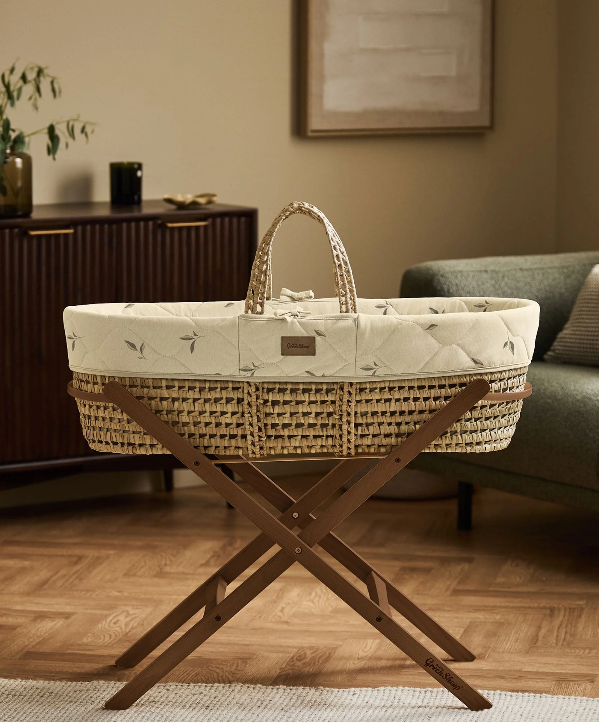 The Little Green Sheep Moses Basket Stand - Walnut