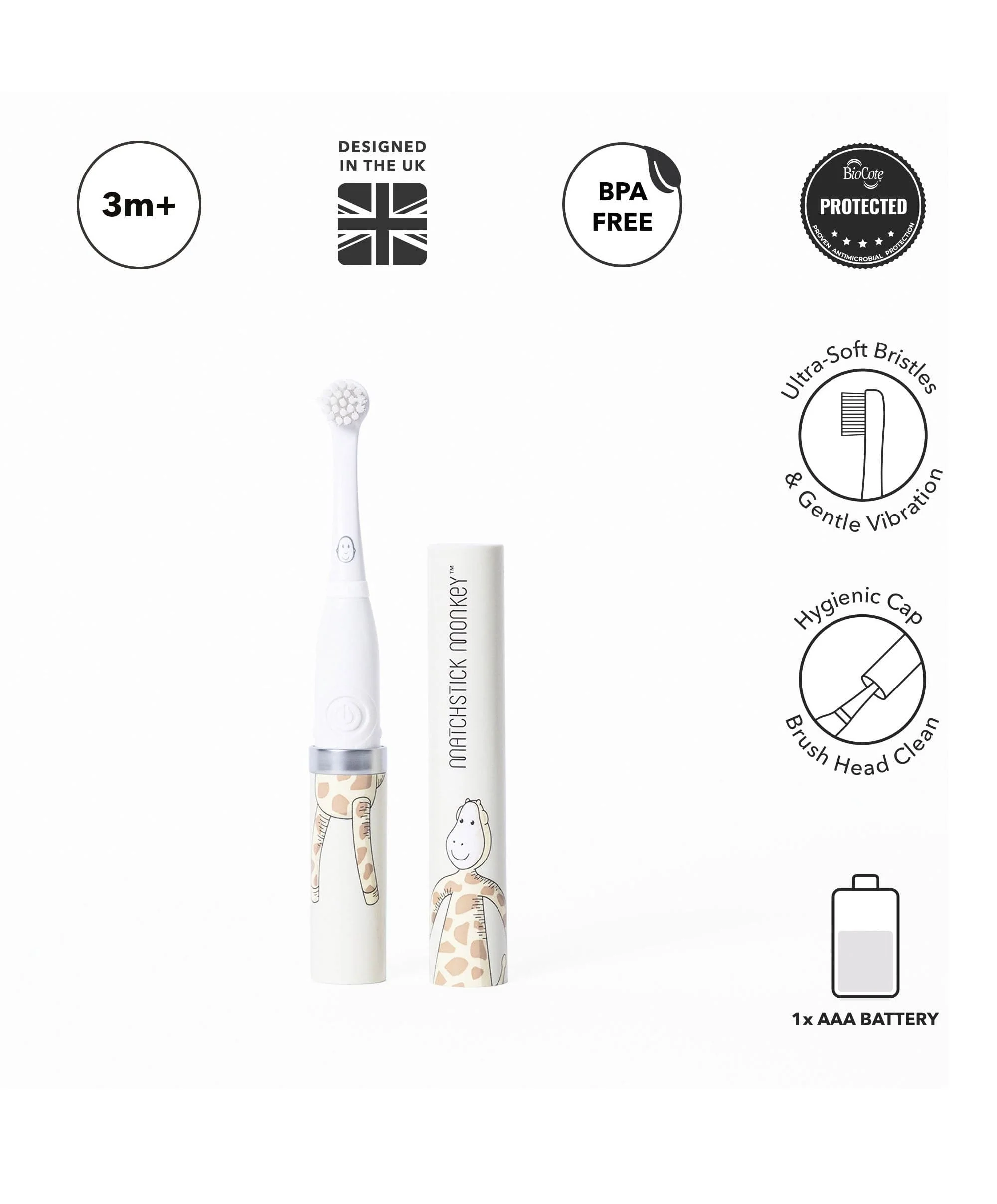 Matchstick Monkey Baby Electric Sonic Toothbrush - Giraffe - Image 5