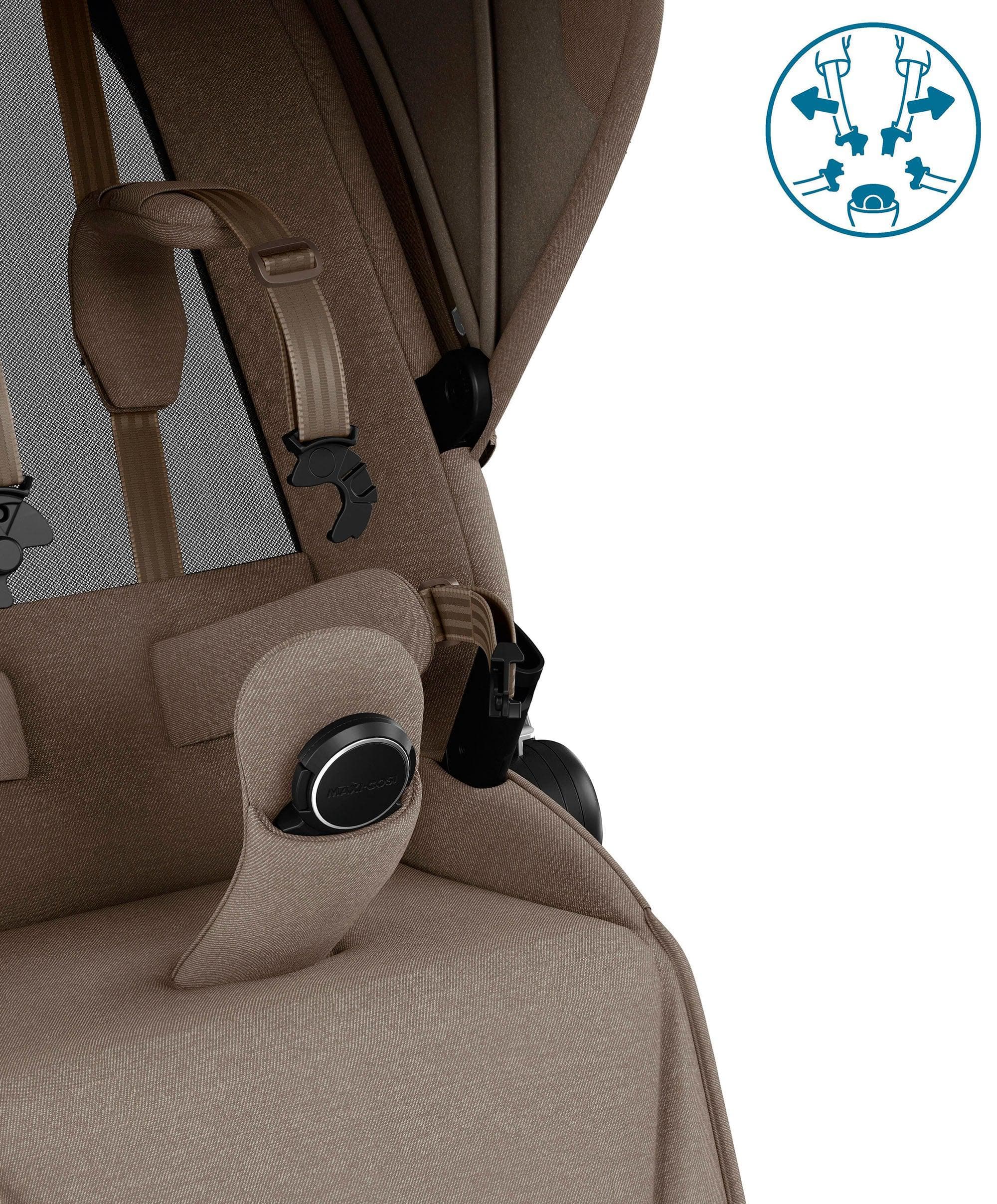 Maxi-Cosi Fame Pushchair Twillic Truffle with Black Wheels - Image 7