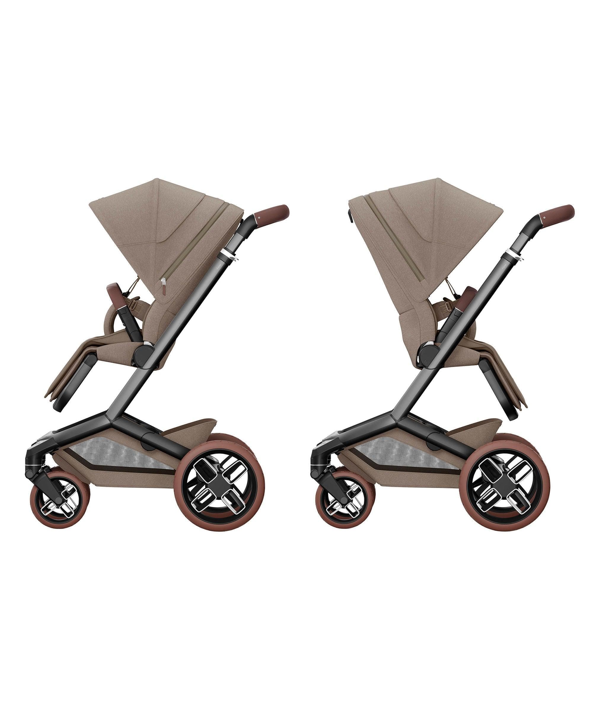 Maxi-Cosi Fame Pushchair & Carrycot - Truffle with Brown Wheels - Image 5