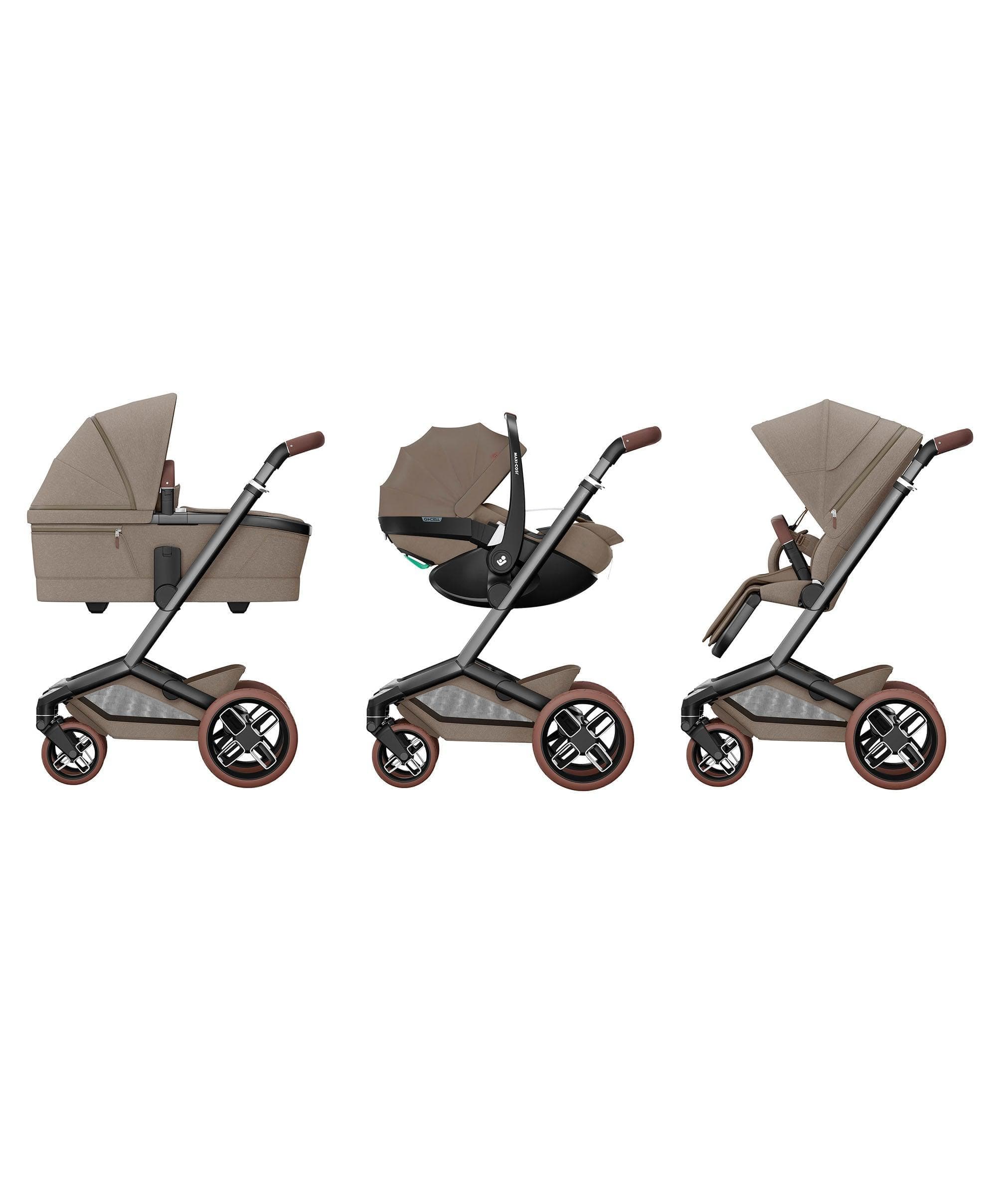 Maxi-Cosi Fame Pushchair Bundle with Pebble 360 Pro² Car Seat (9 Pieces)- Truffle with Brown Wheels - Image 2
