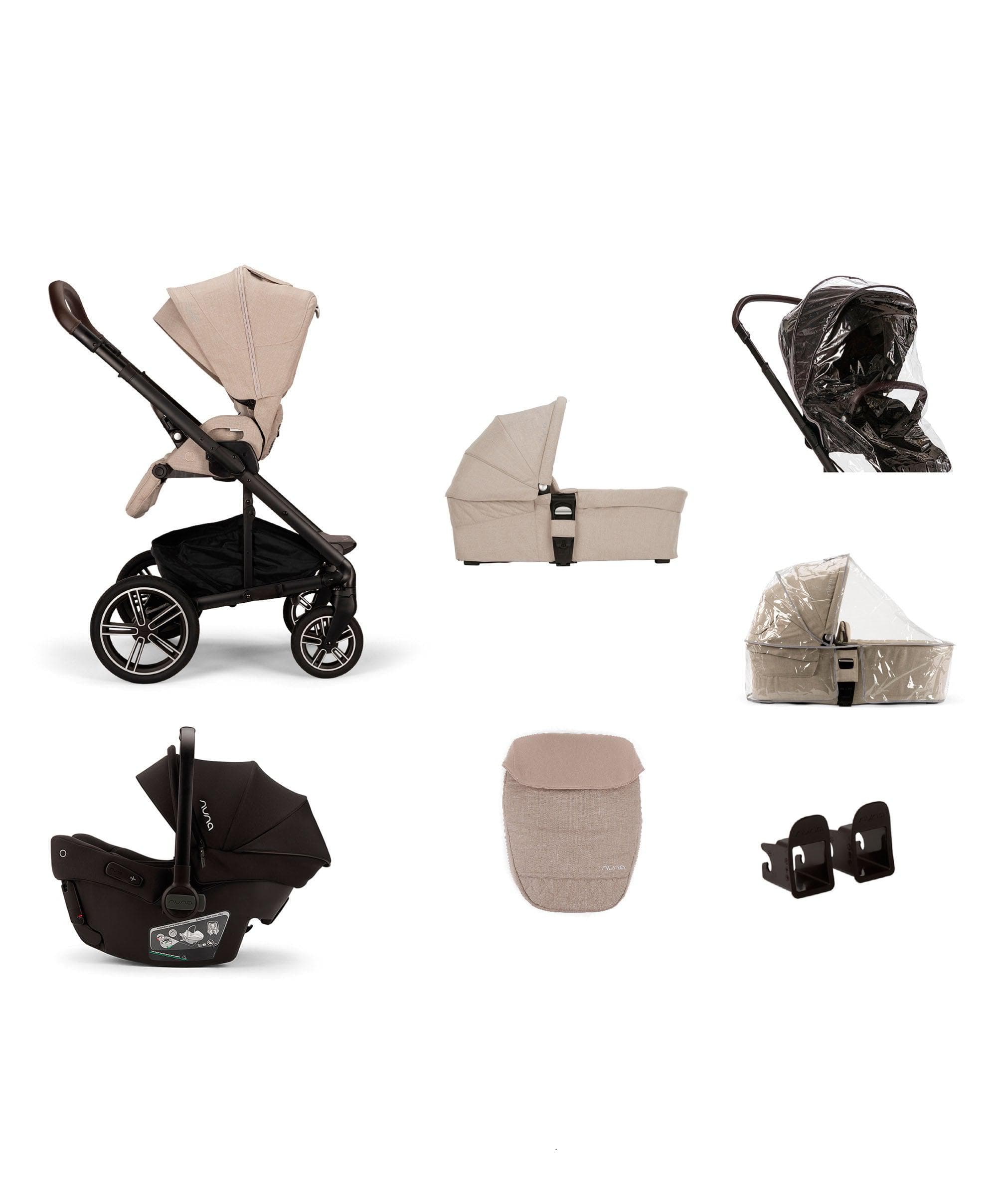 Nuna MIXX Next Urbn Pushchair Bundle with PIPA Urbn Car Seat – Biscotti
