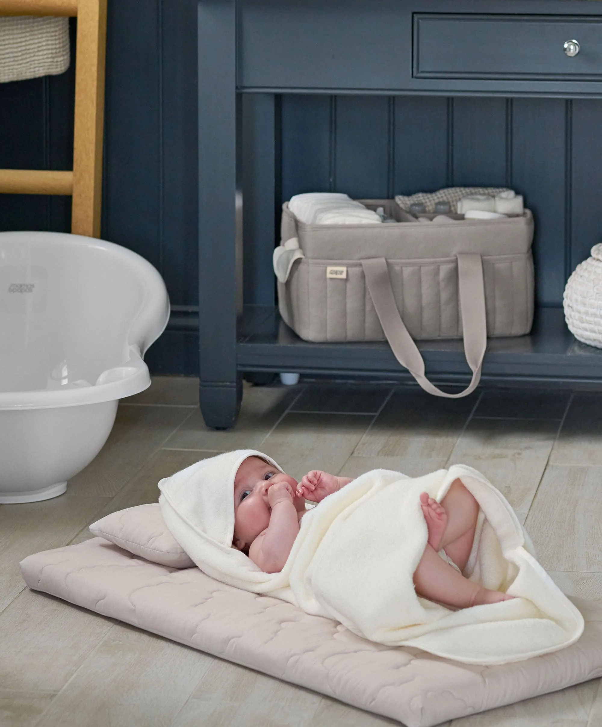 Nappy Caddy - Soft Grey Waffle - Image 3