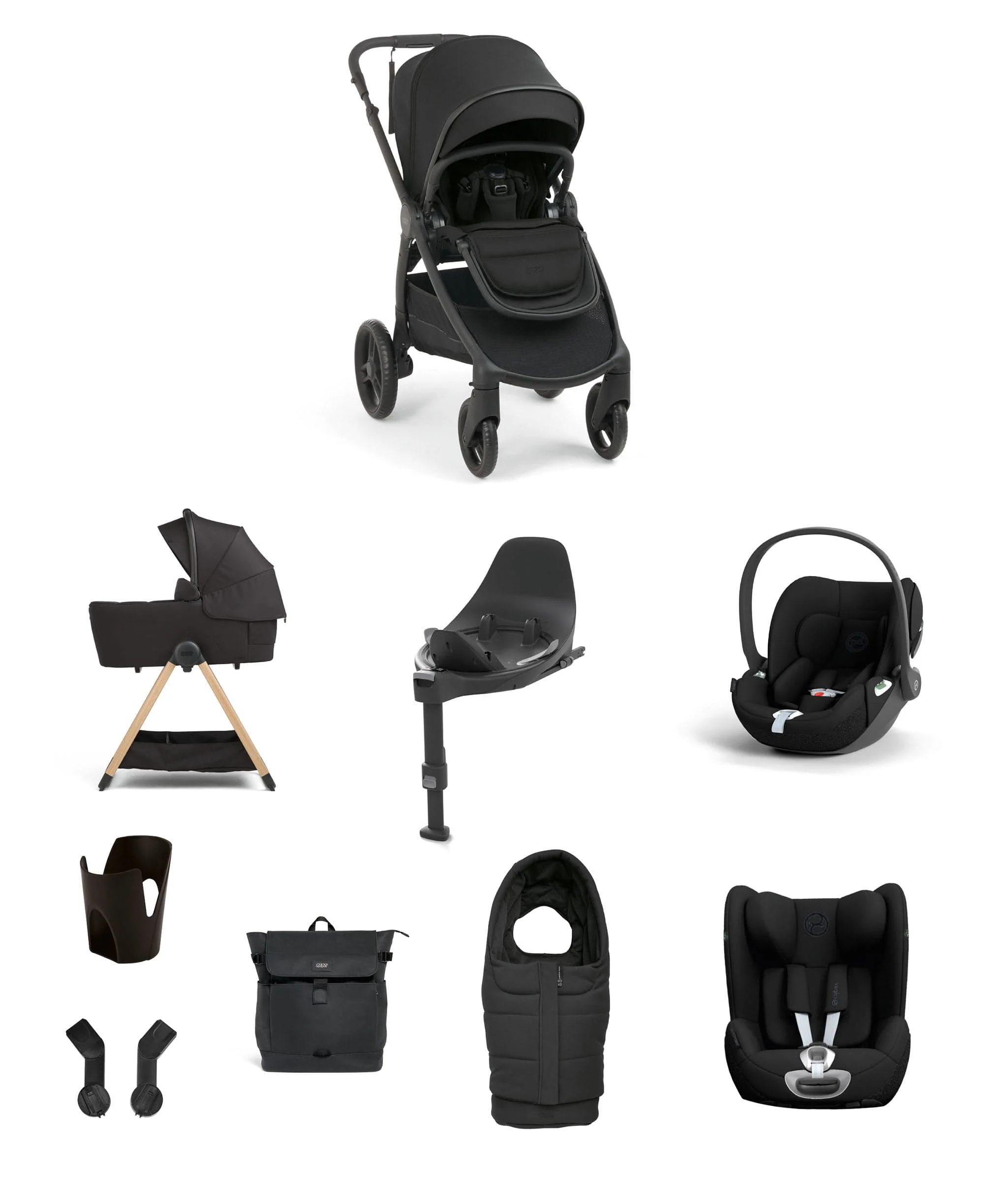 Ocarro 2 Pushchair Baby to Toddler Travel Bundle with Cybex Cloud T & Sirona T (10 Pieces) – Eclipse