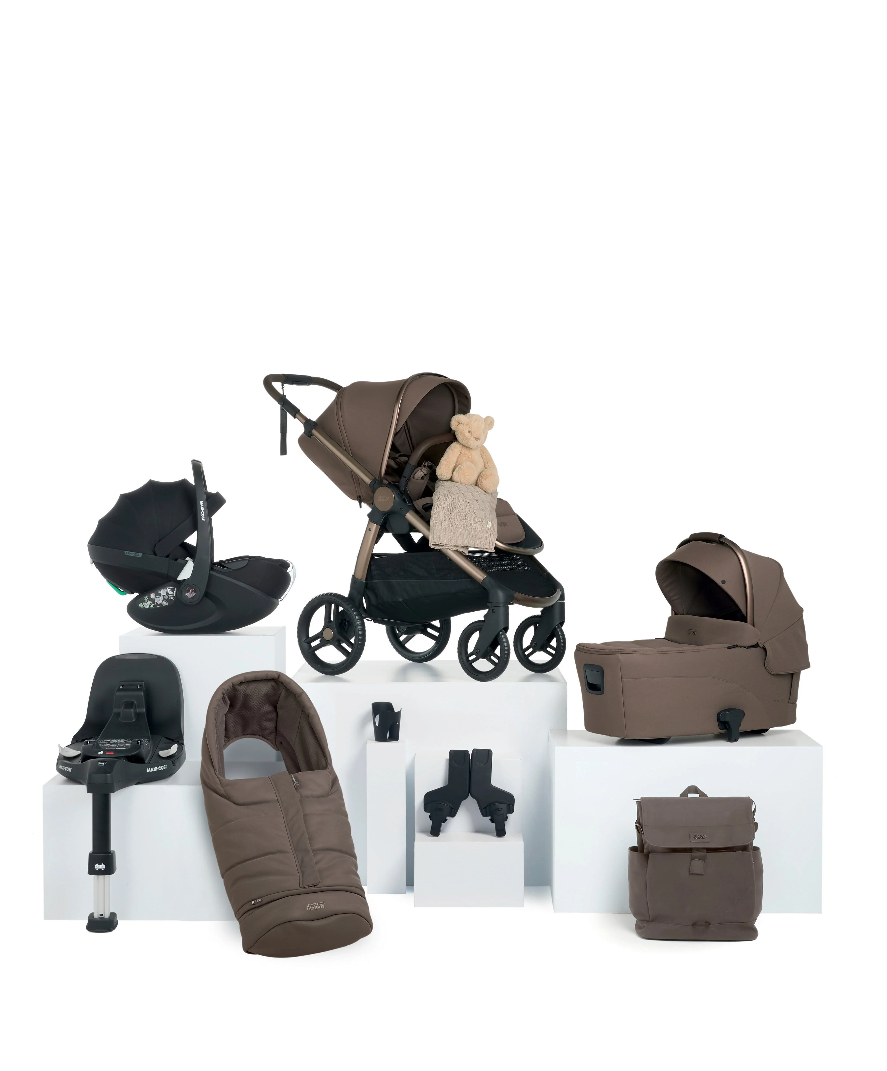 Ocarro 2 Pushchair Bundle With Maxi-Cosi Pebble 360 Pro² Car Seat & Base (10 Pieces) - Crema