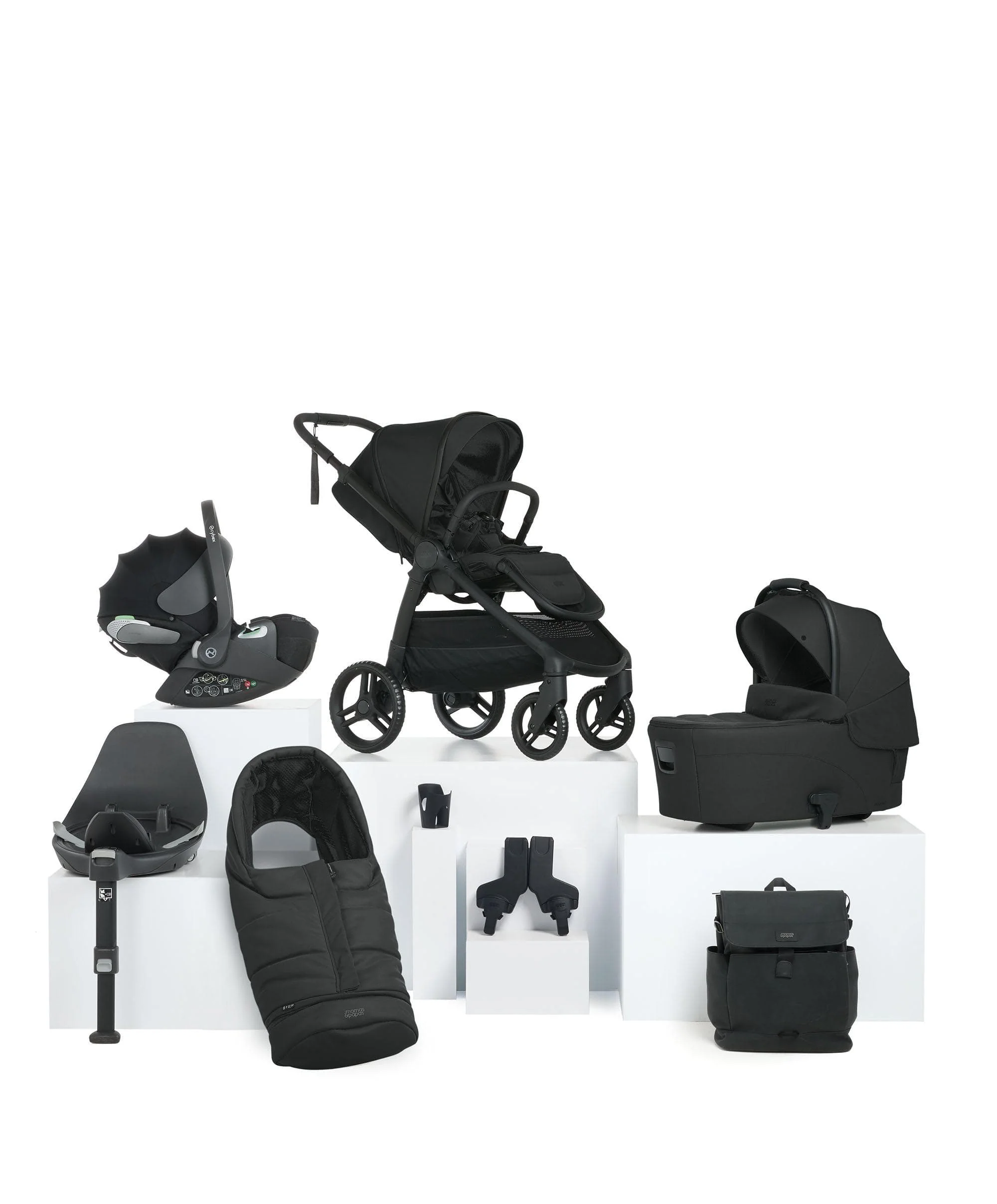 Ocarro 2 Pushchair Bundle With Cybex Cloud T+ i-Size Rotating Baby Car Seat & Base (8 Pieces) - Eclipse
