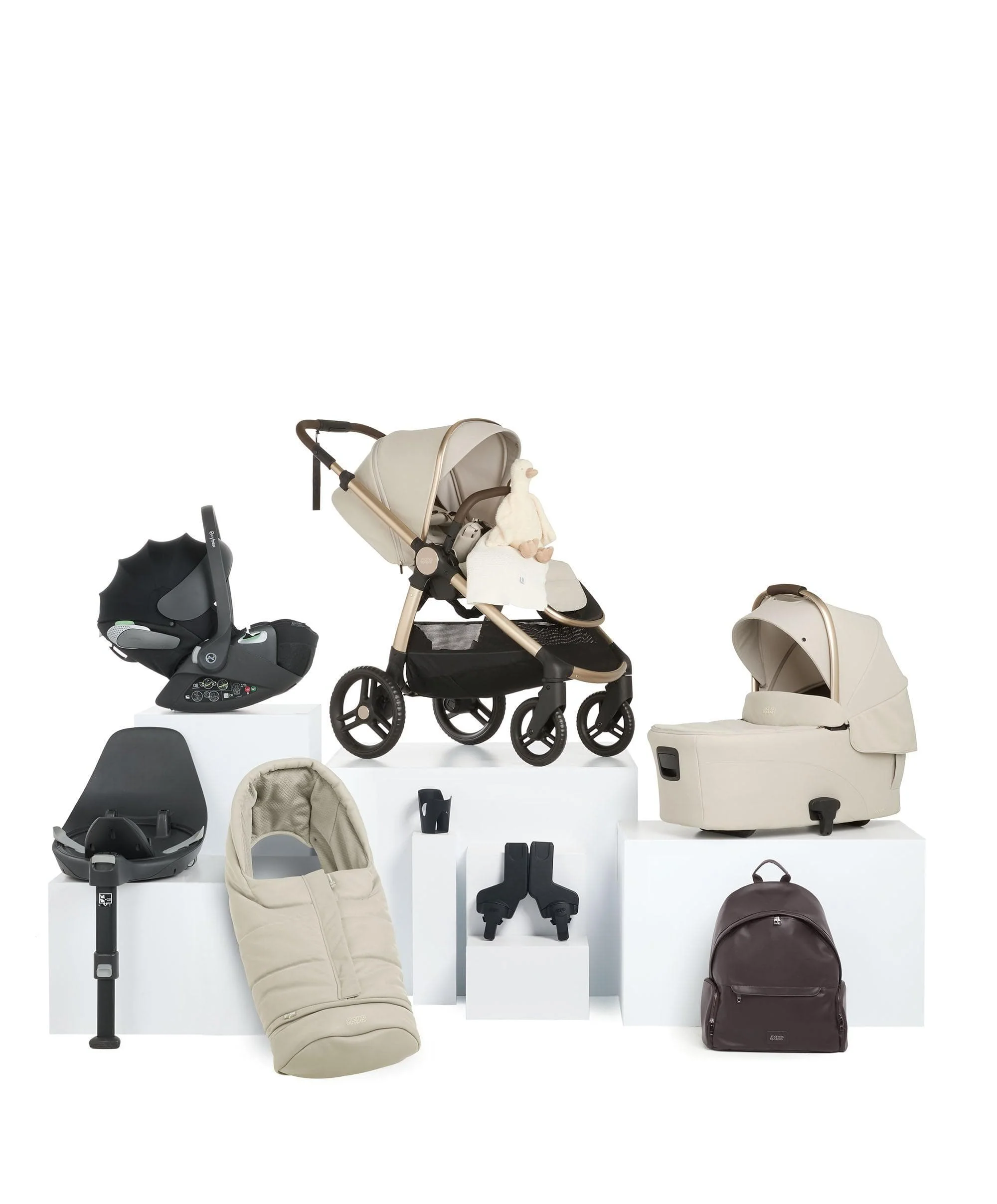 Ocarro 2 Pushchair Bundle With Cybex Cloud T i-Size Rotating Baby Car Seat & Base (10 Pieces) - Shell
