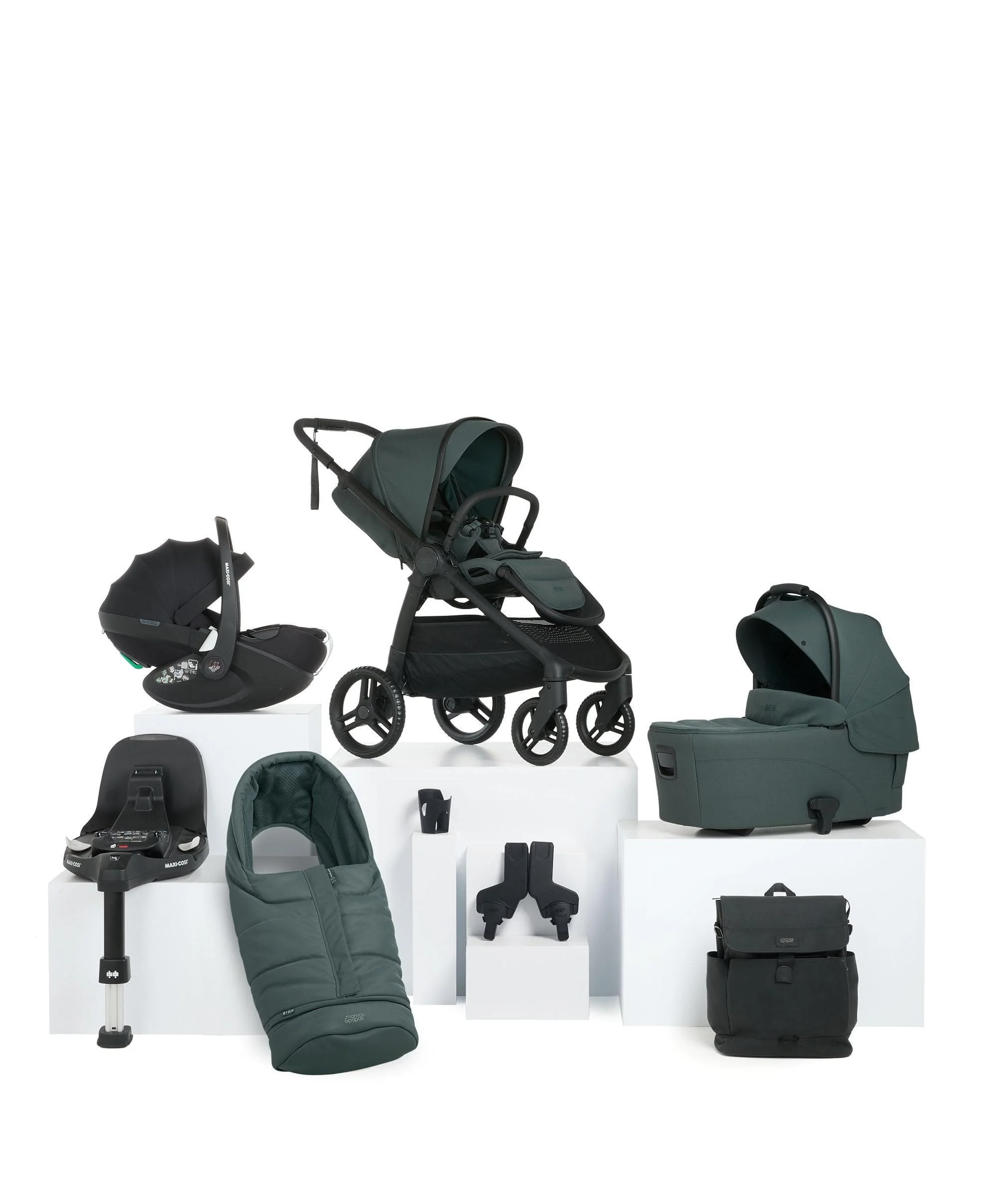 Ocarro 2 Pushchair Bundle With Maxi-Cosi Pebble 360 Pro² Car Seat & Base (8 Pieces) - Teal