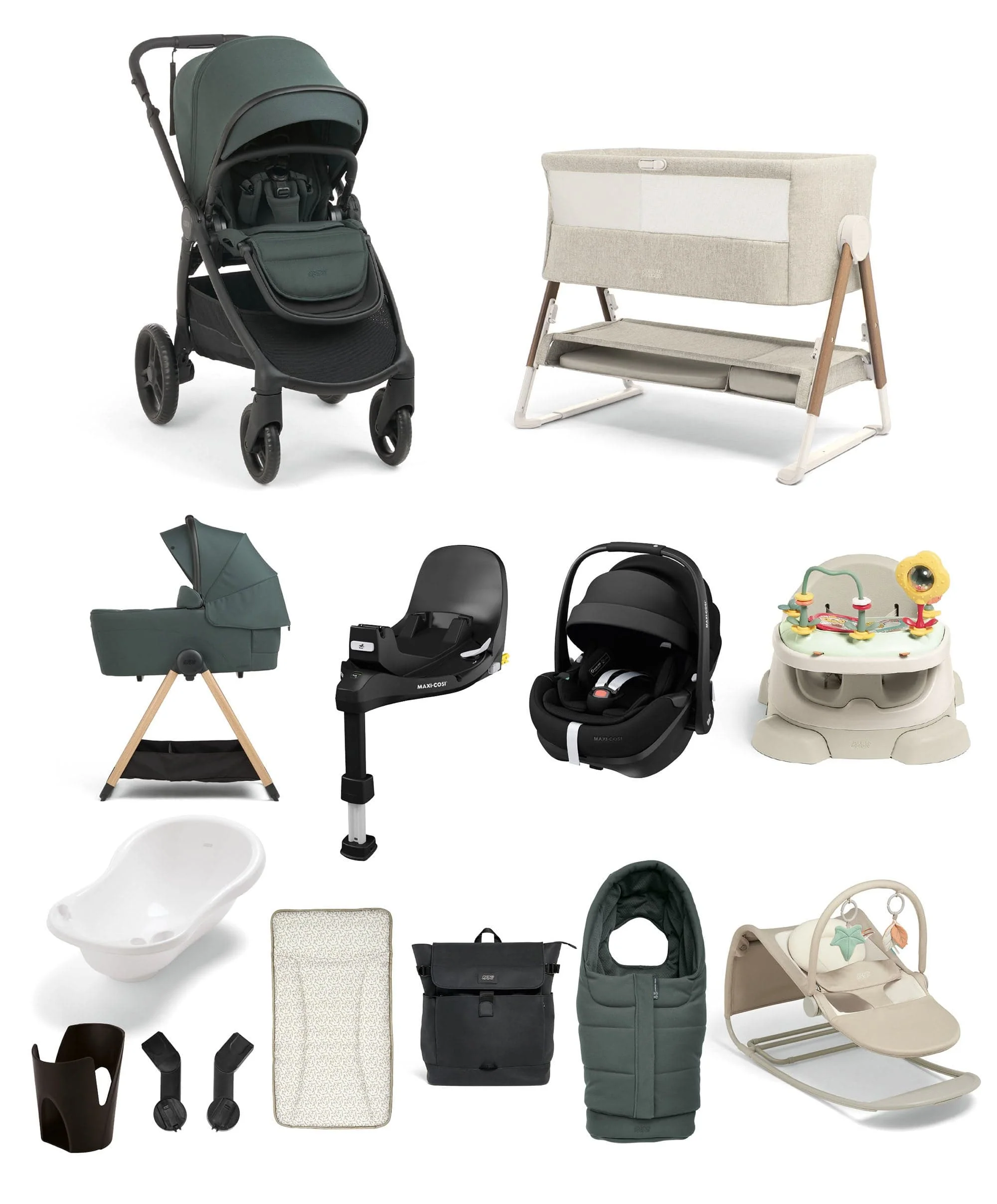 Ocarro 2 Pushchair Ultimate Newborn Bundle With Maxi-Cosi Pebble 360 Pro&sup2; Car Seat & Base (14 Pieces) - Teal