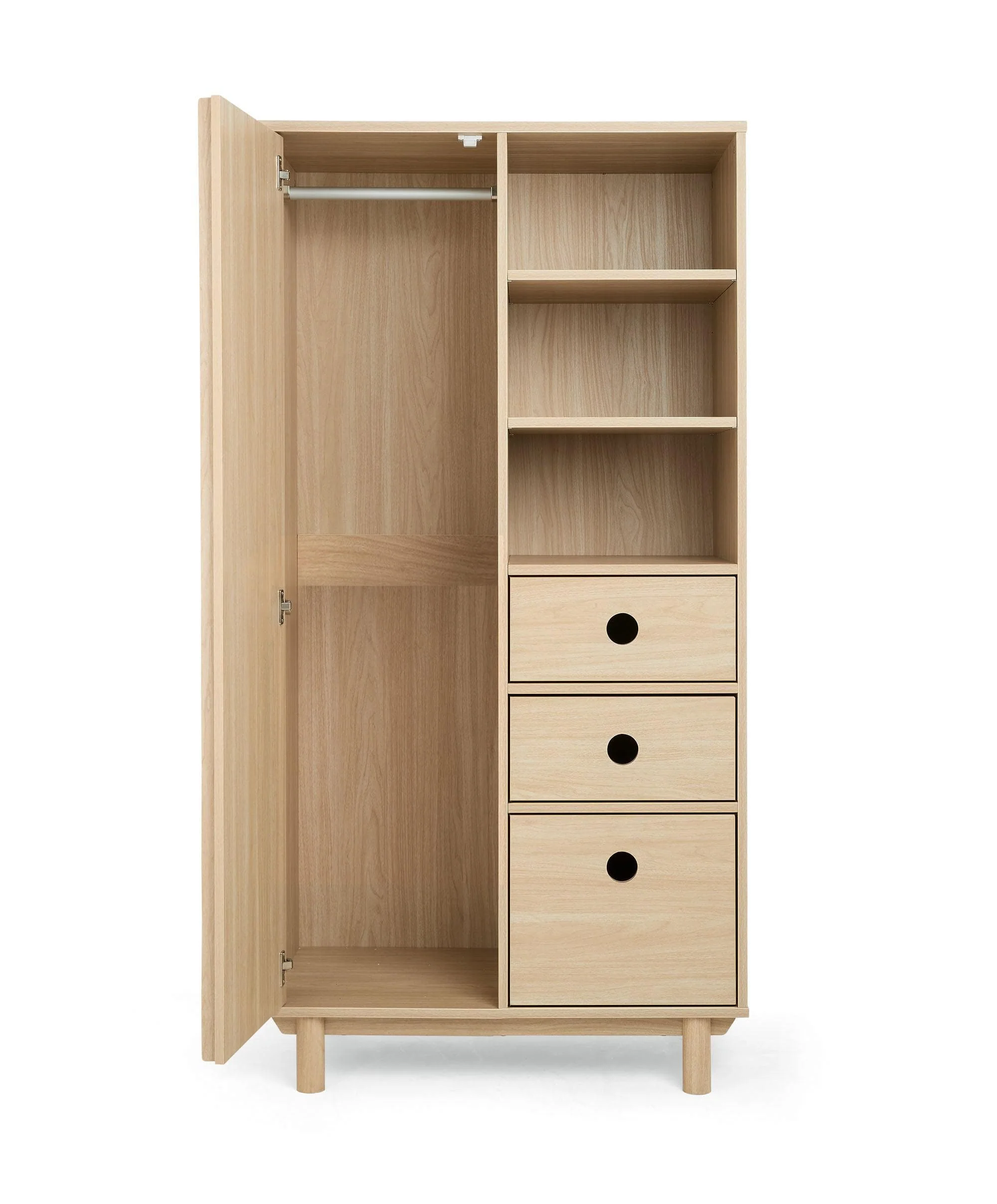 Oska Nursery Bundle With Lua Bedside Crib (6 Pieces) - Oak - Image 11