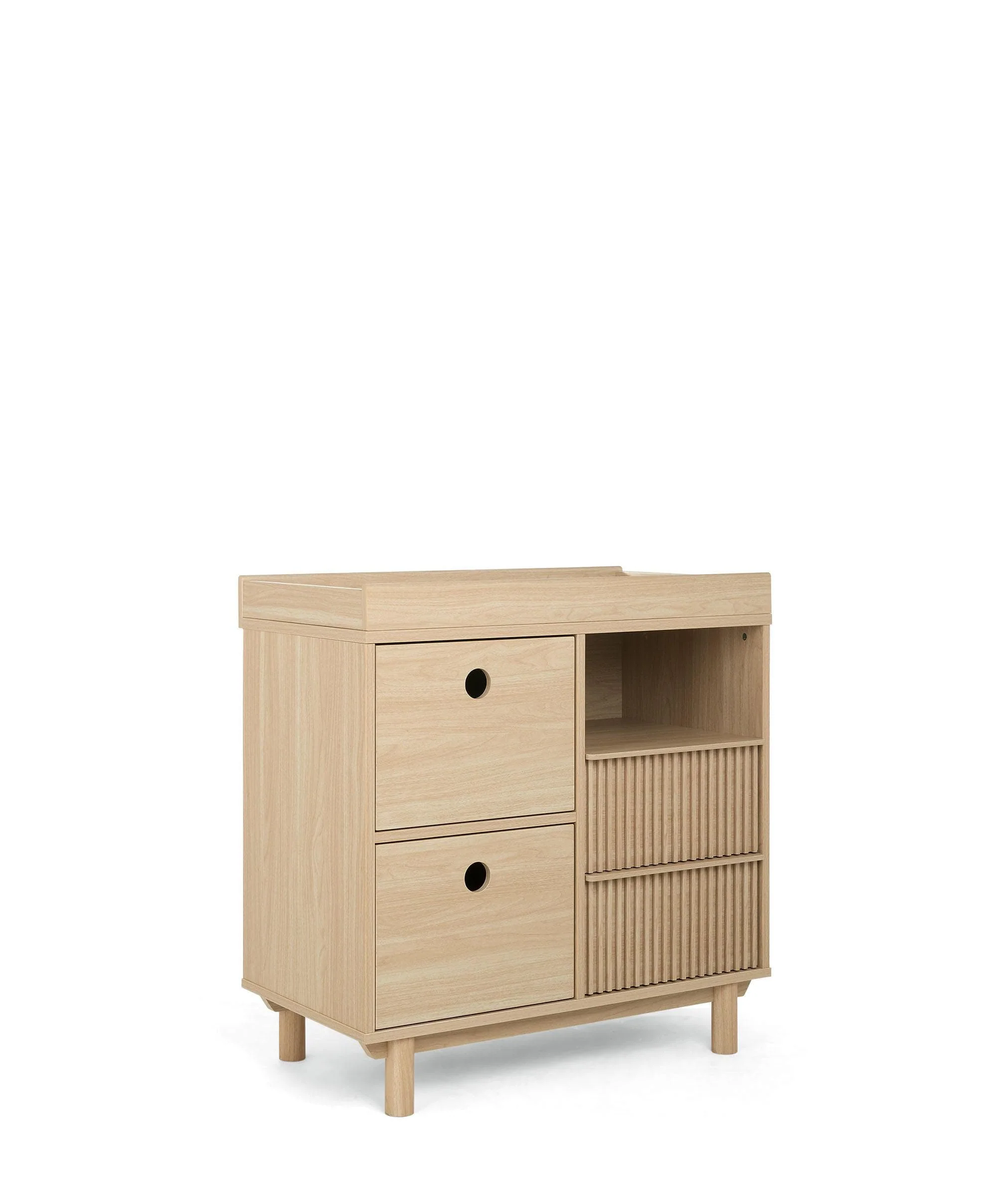 Oska Nursery Bundle With Lua Bedside Crib (6 Pieces) - Oak - Image 7