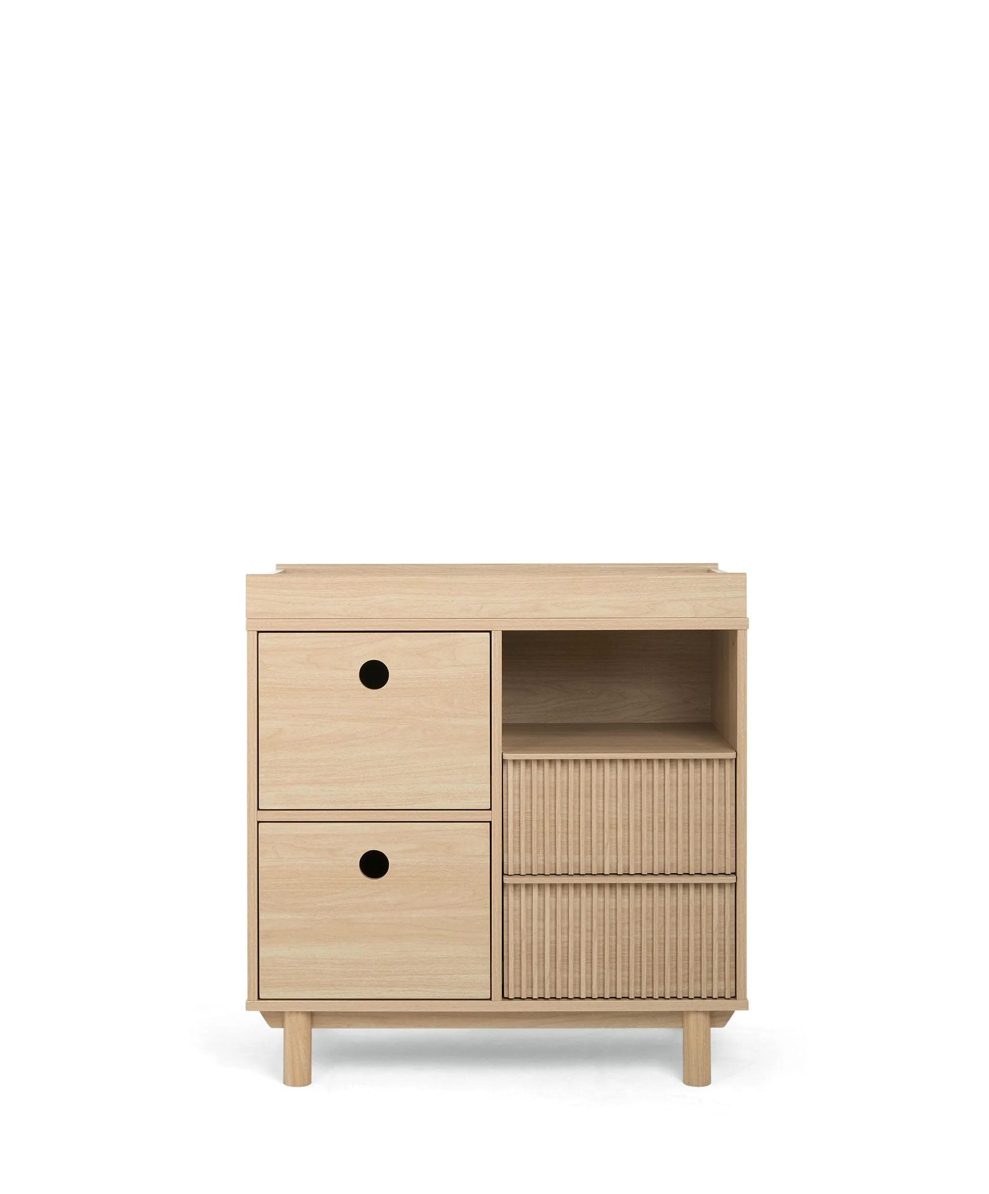 Oska Nursery Bundle With Lua Bedside Crib (6 Pieces) - Oak - Image 8