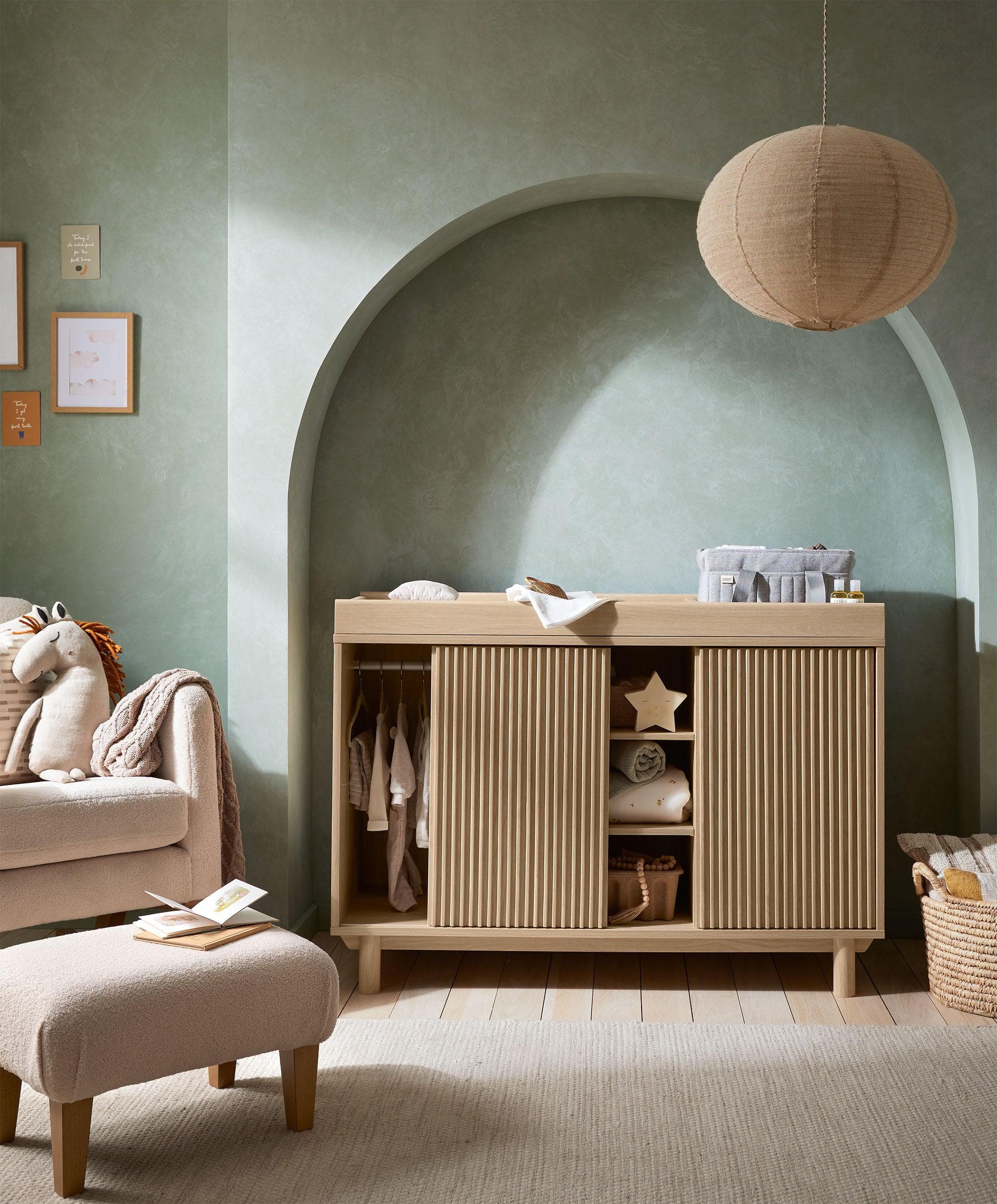 Oska Wide Dresser Changer - Oak - Image 6