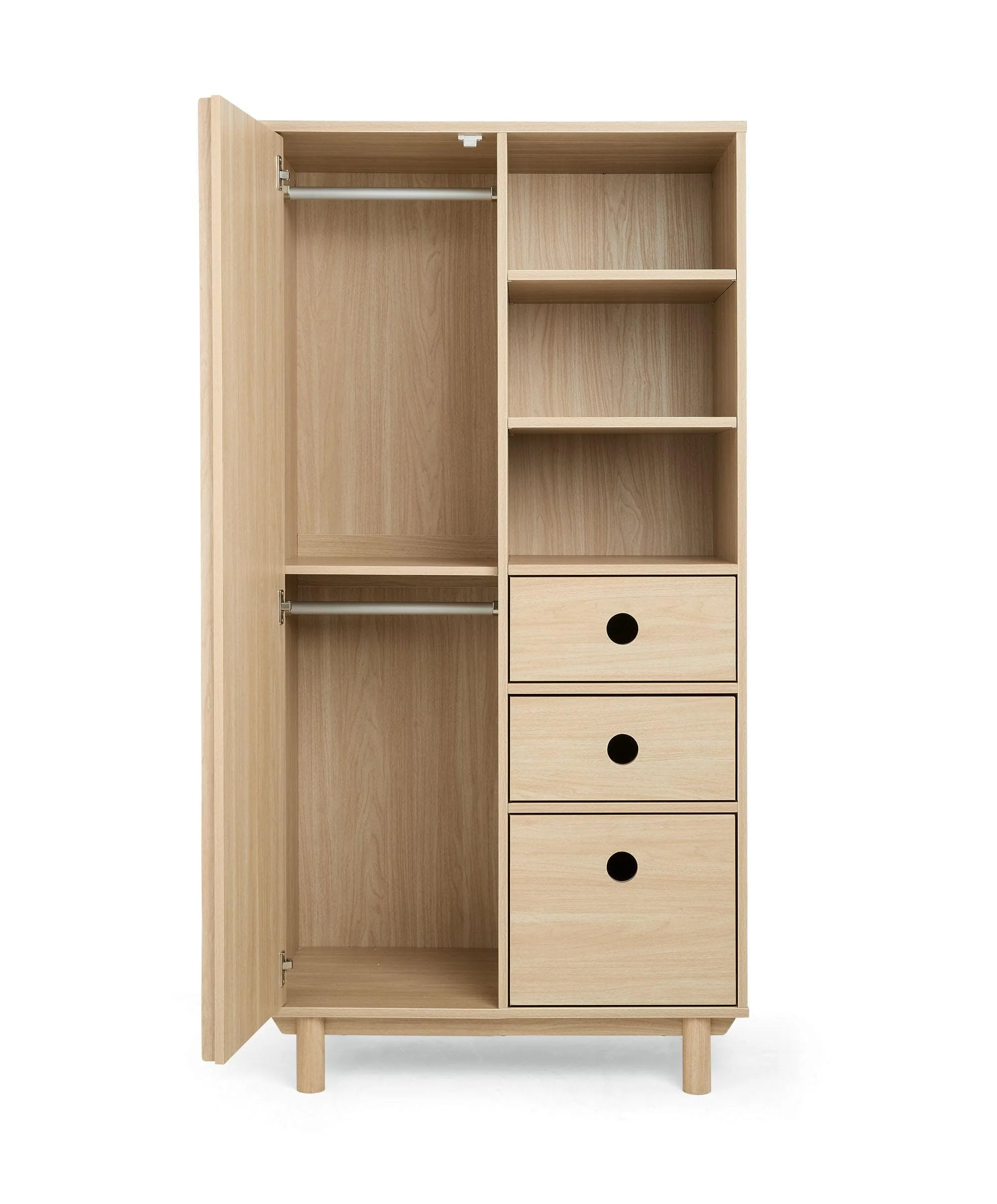 Oska Nursery Bundle With Wide Dresser Changer & Lua Bedside Crib (6 Pieces) - Oak - Image 11