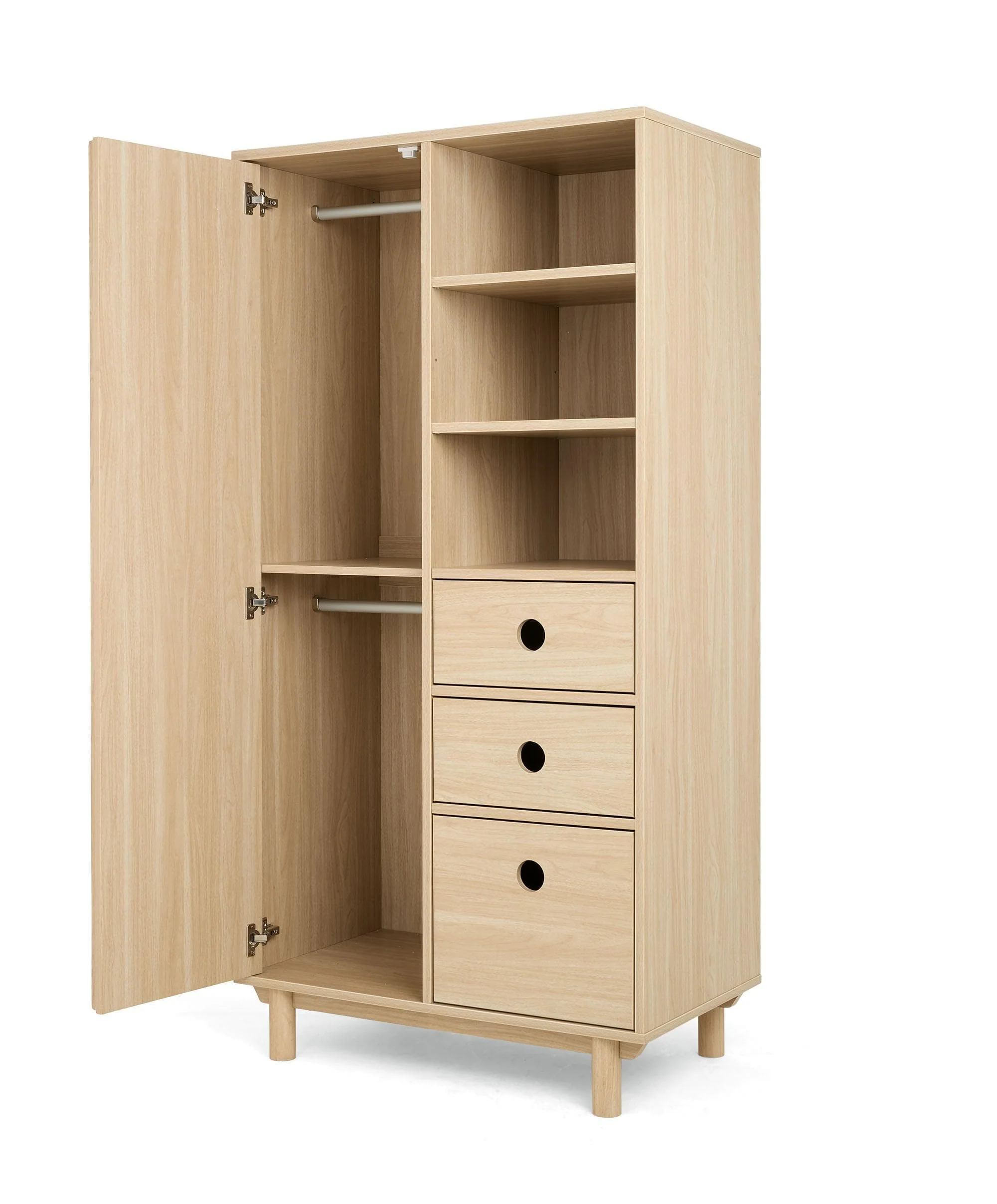 Oska Nursery Bundle With Wide Dresser Changer & Lua Bedside Crib (6 Pieces) - Oak - Image 12