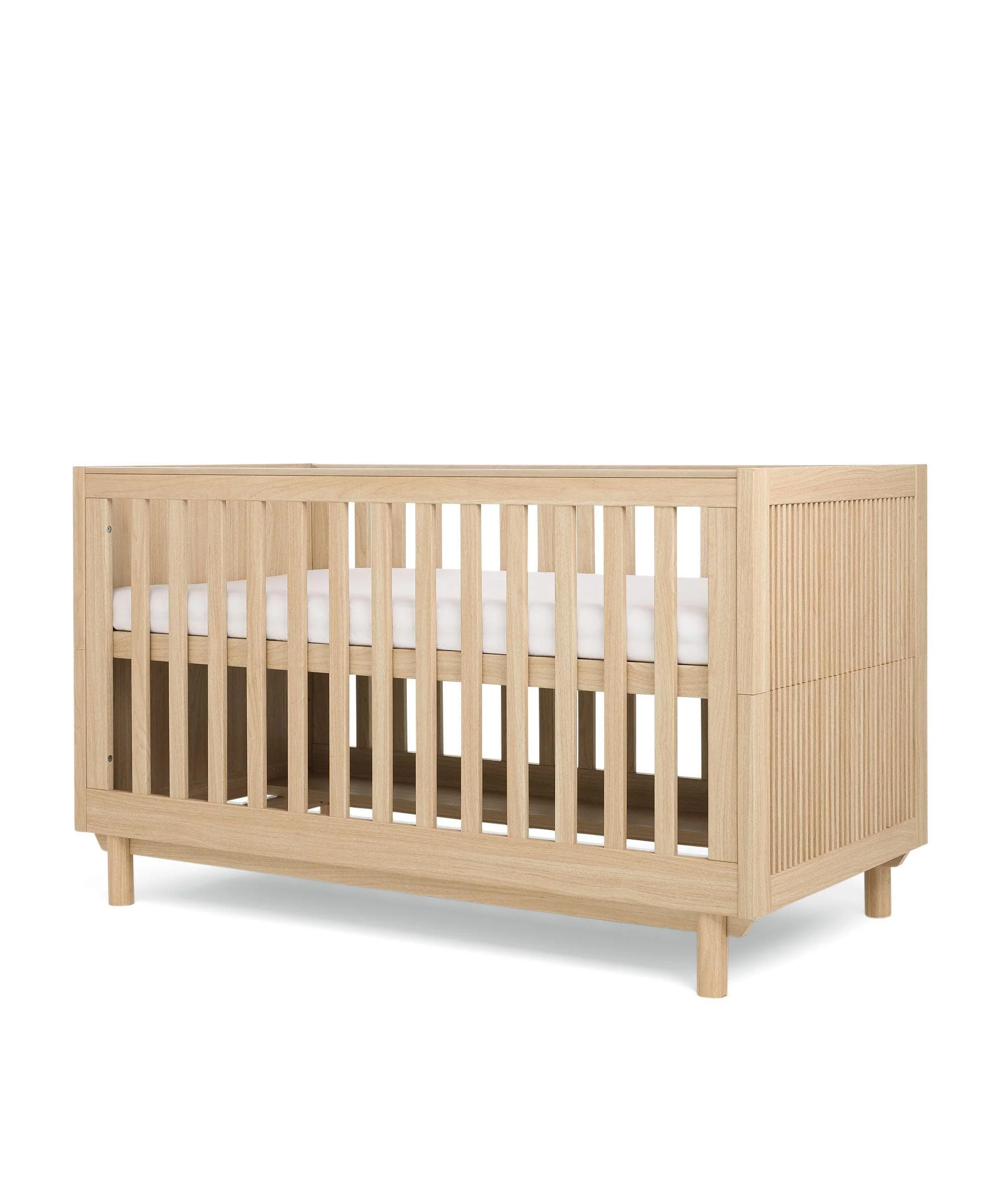 Oska Nursery Bundle With Wide Dresser Changer & Lua Bedside Crib (6 Pieces) - Oak - Image 4