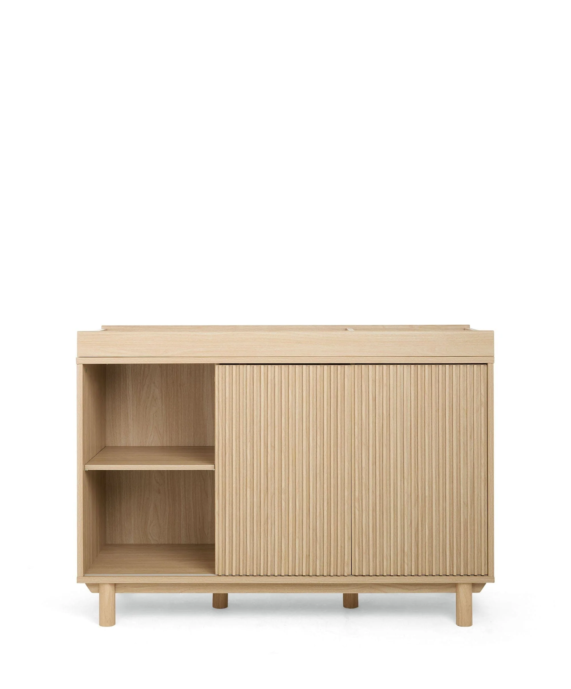Oska Nursery Bundle With Wide Dresser Changer & Lua Bedside Crib (6 Pieces) - Oak - Image 7