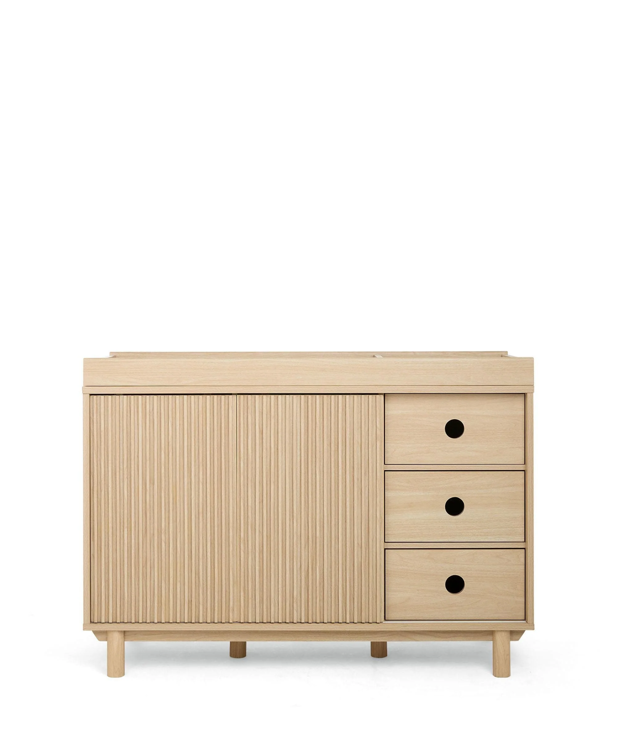 Oska 3 Piece Cotbed Range With Wide Dresser Changer & Wardrobe - Oak - Image 9