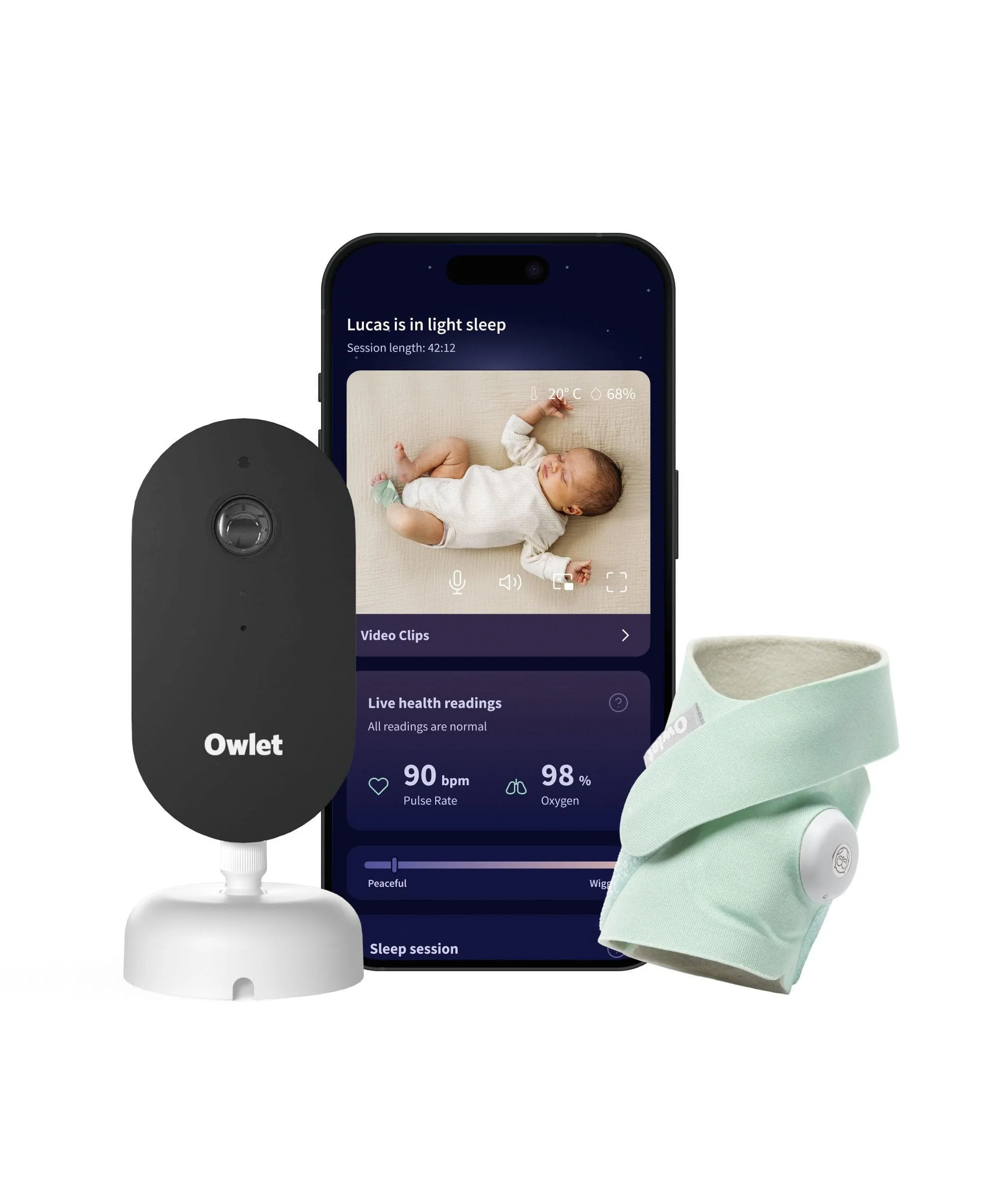 Owlet Dream Duo Sock & Sight - Mint