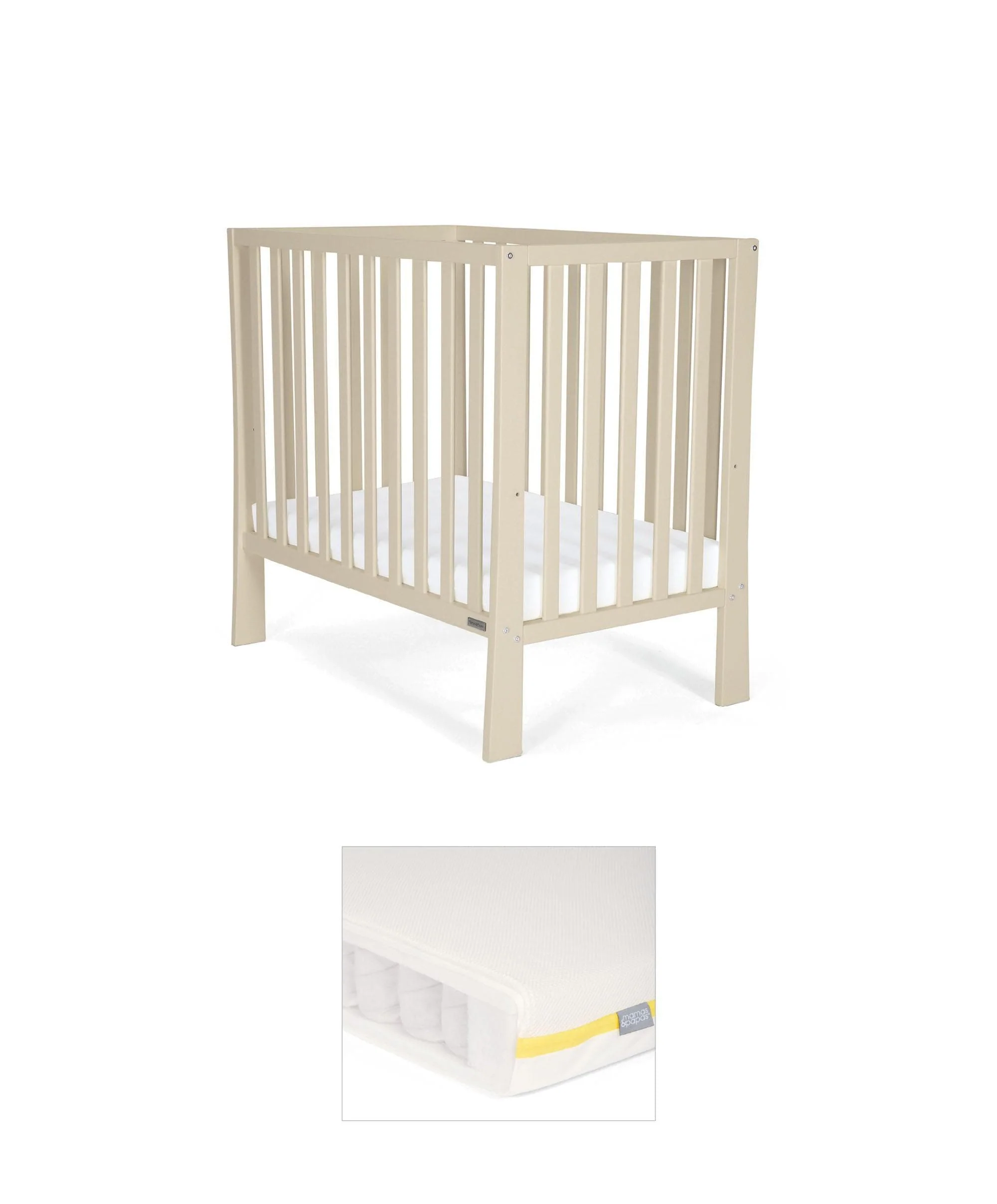 Petite Cot Bundle with Essential Pocket Spring Mattress - Cashmere