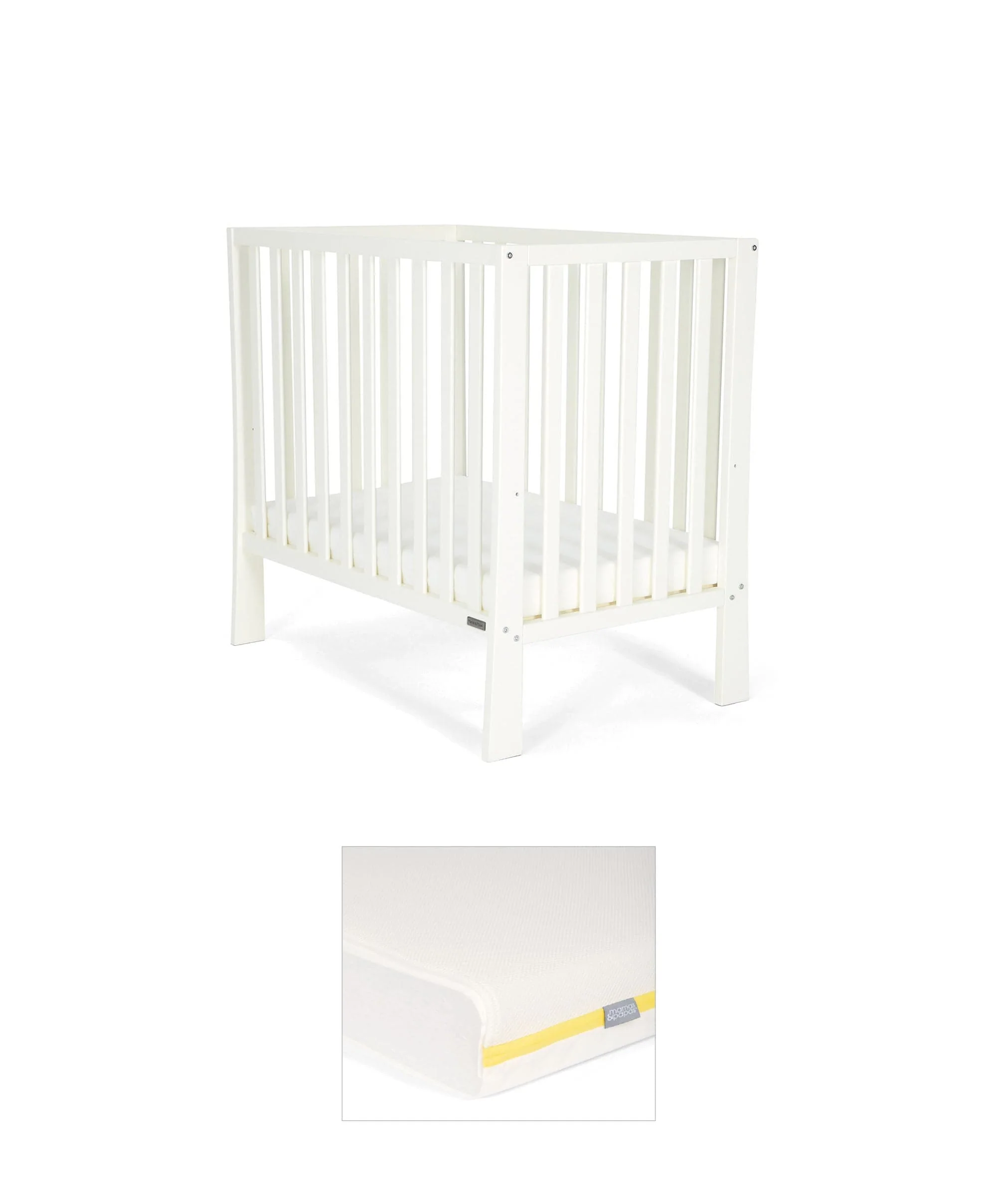 Petite Cot Bundle with Essential Airflow Fibre Mattress - Pure White