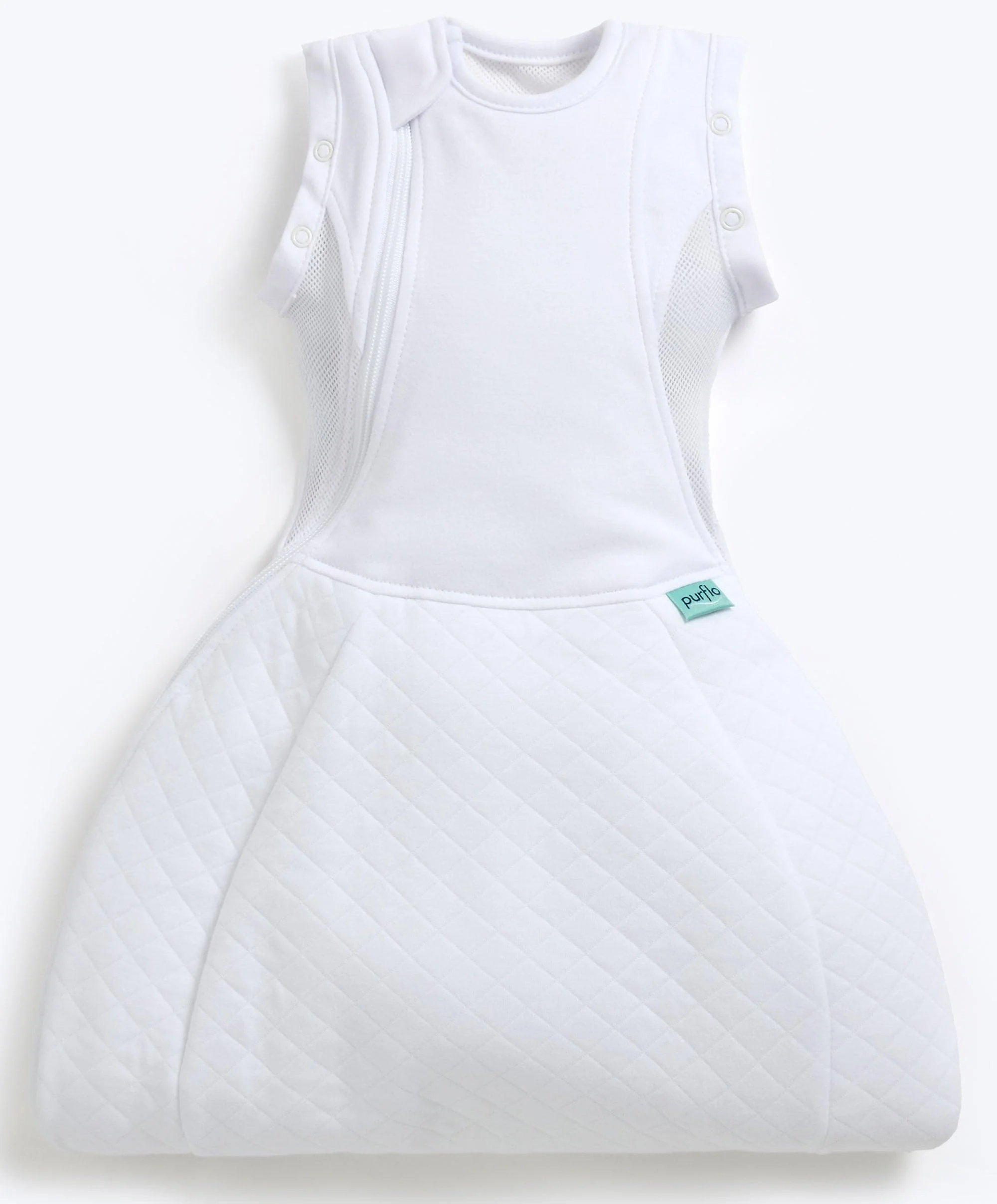 Purflo Swaddle to Sleepbag 0-4 Months (2.5 Tog) - White - Image 3