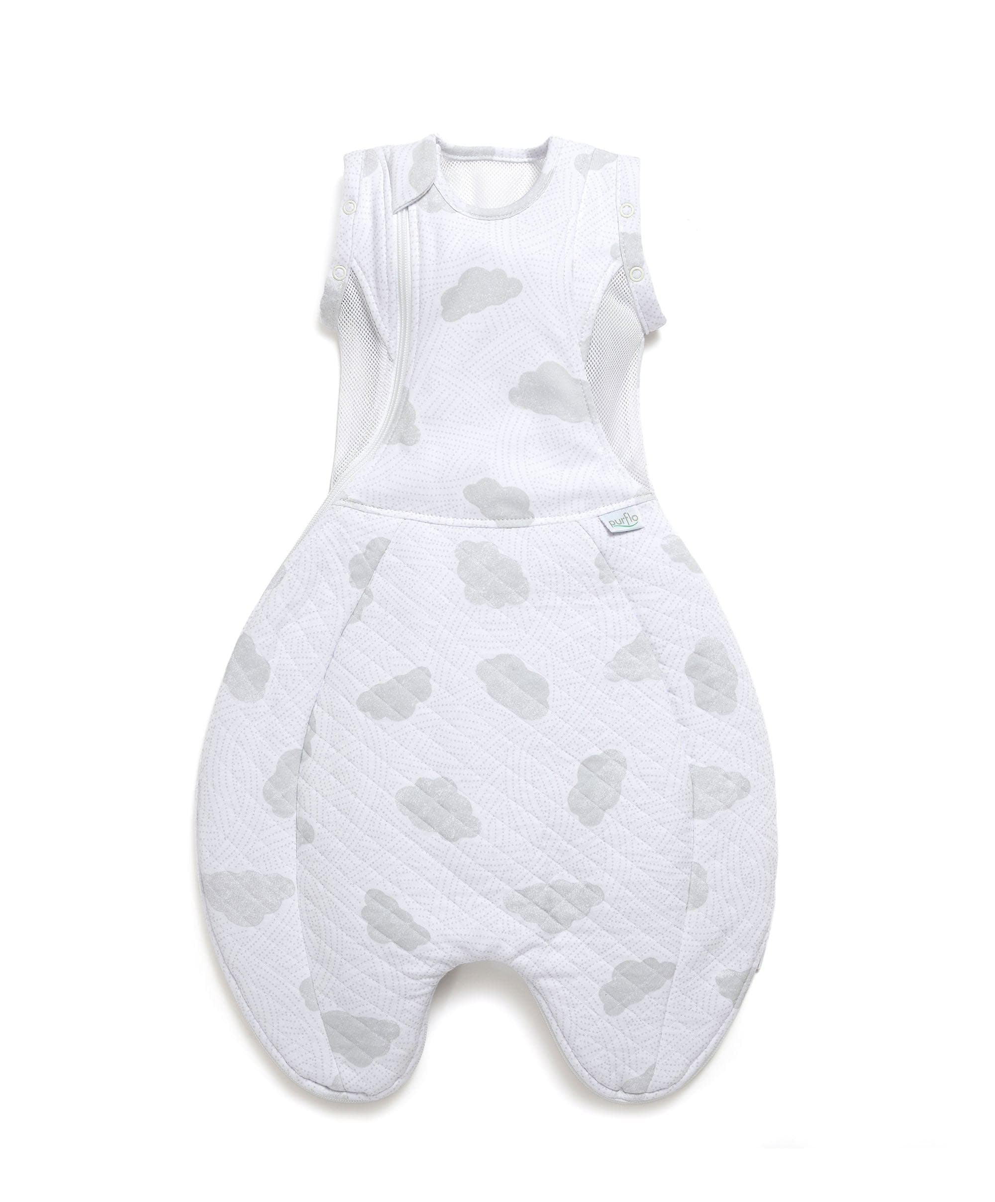 Purflo Swaddle to Sleep Bag 0-4 Months (2.5 Tog) - Cotton Clouds