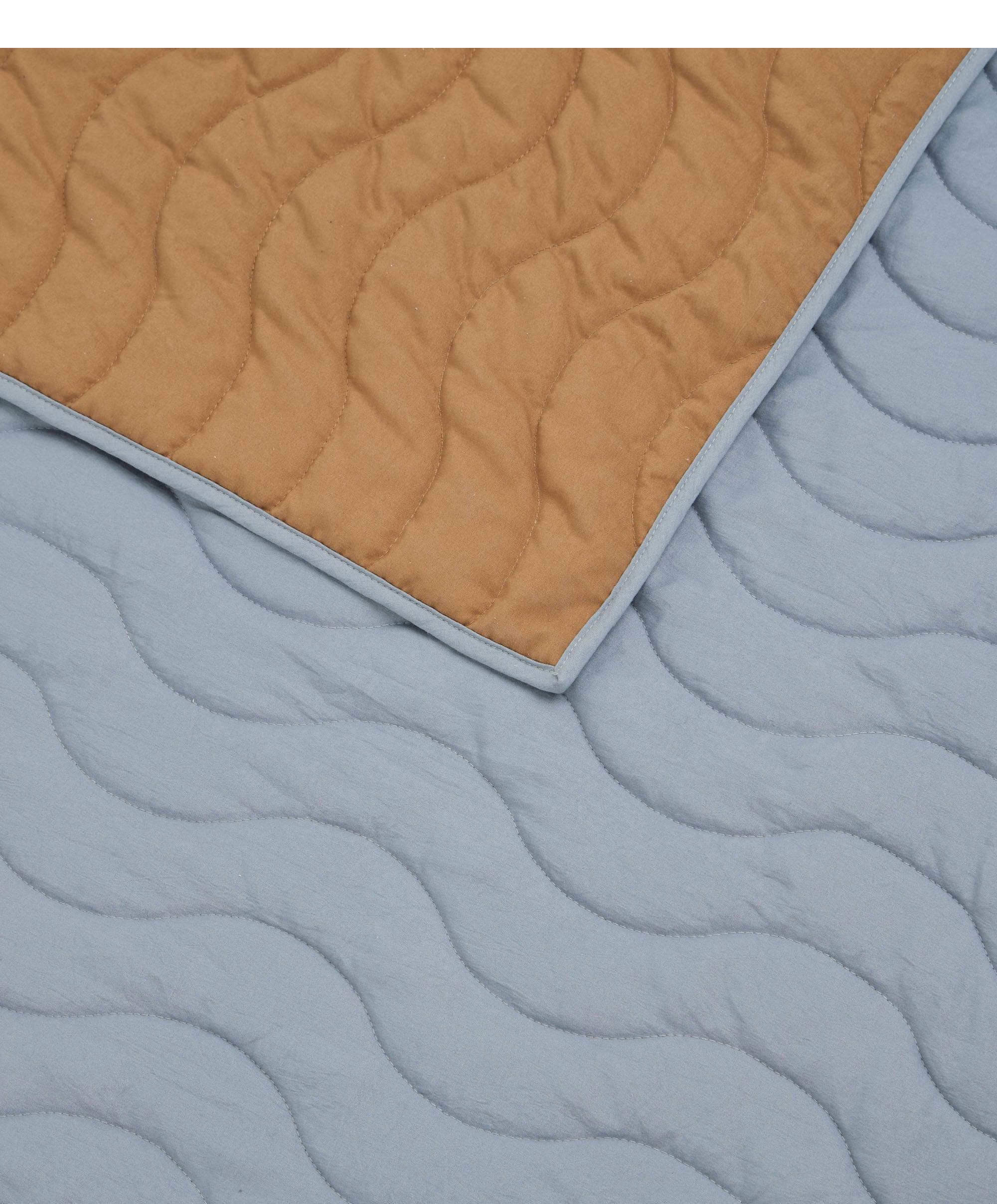 Quilt (3 Tog) - Blue Mustard Wave - Image 6