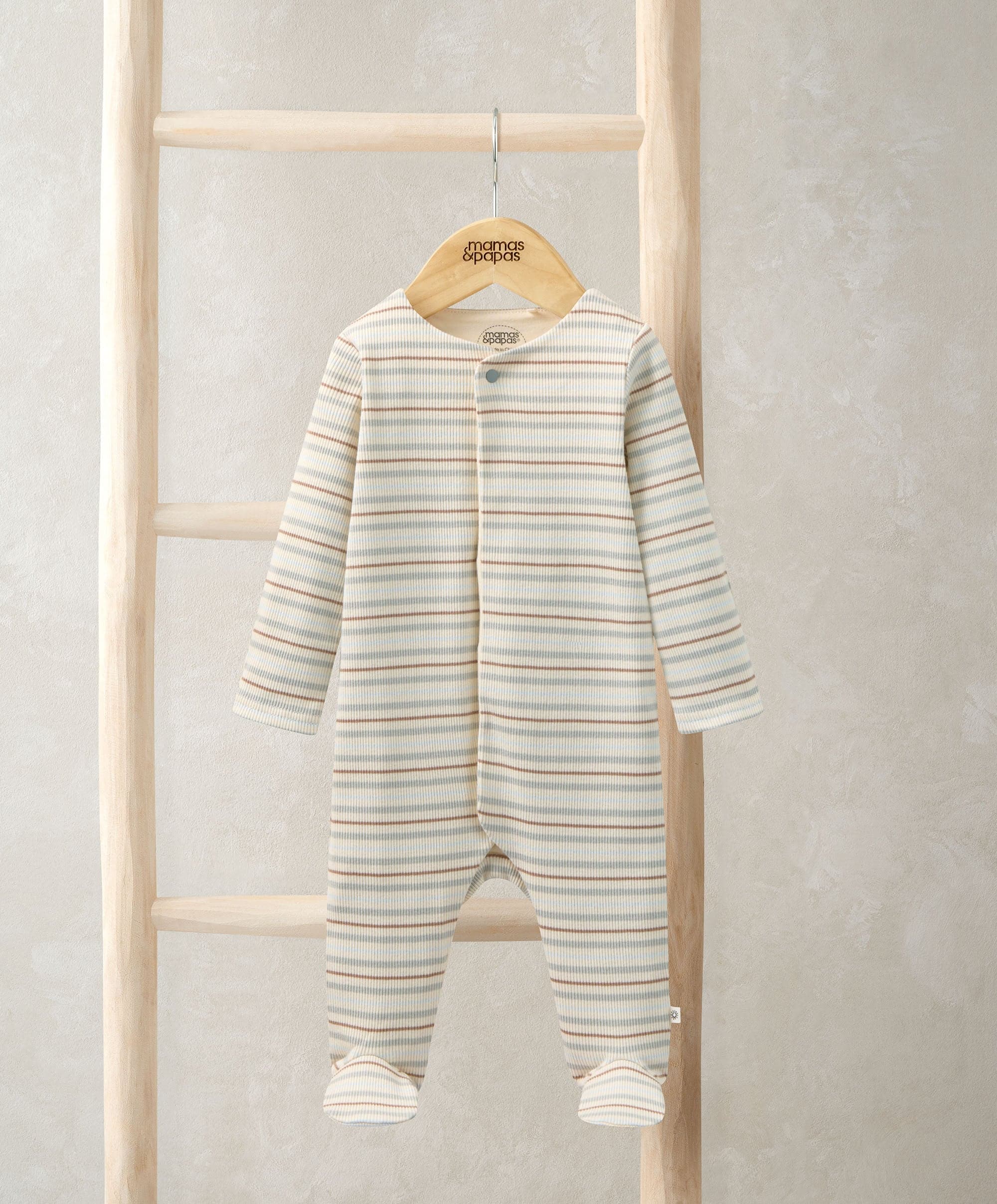 Ribbed Stripe Sleepsuit