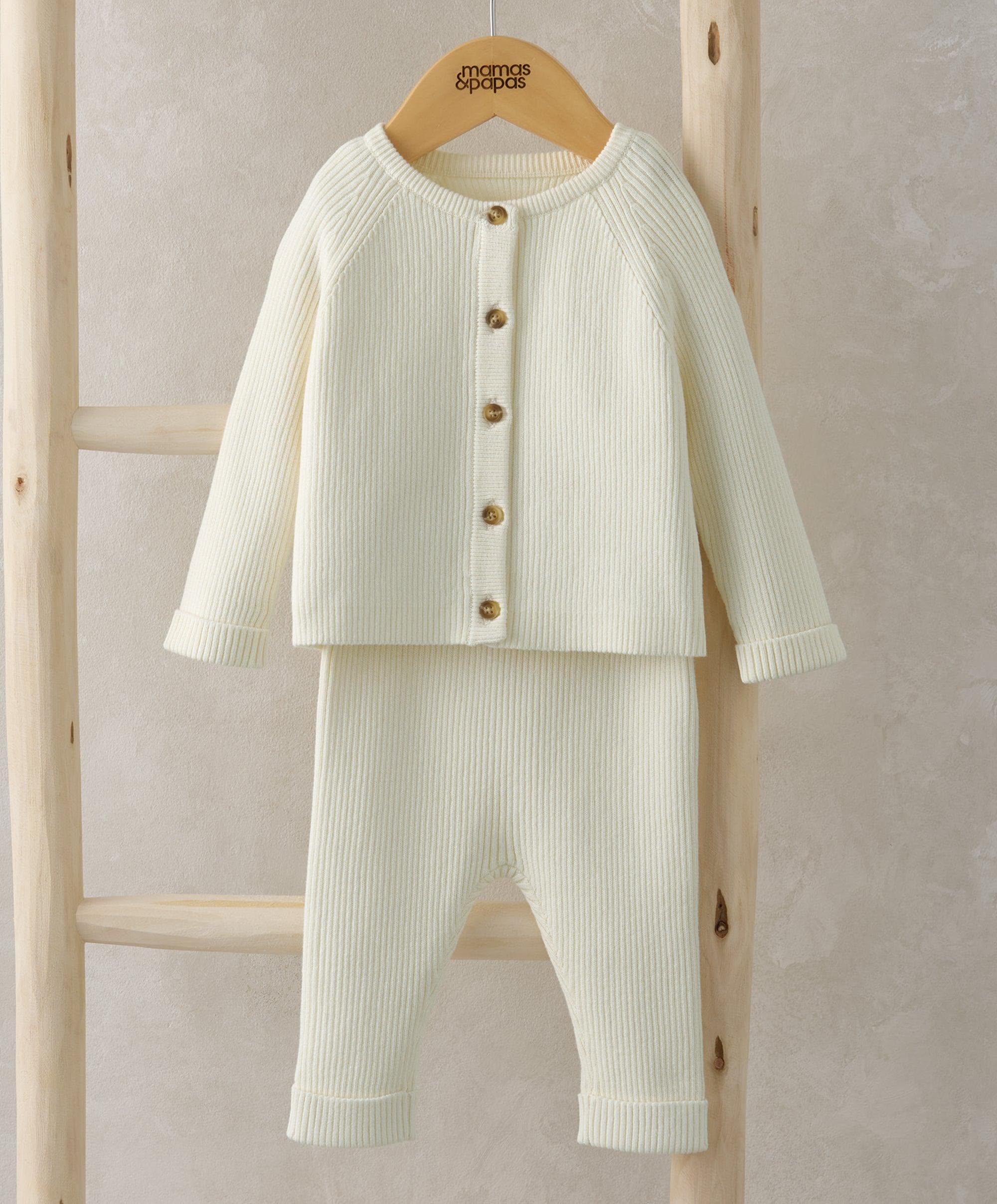 Knitted Cardigan & Leggings Set - Sand