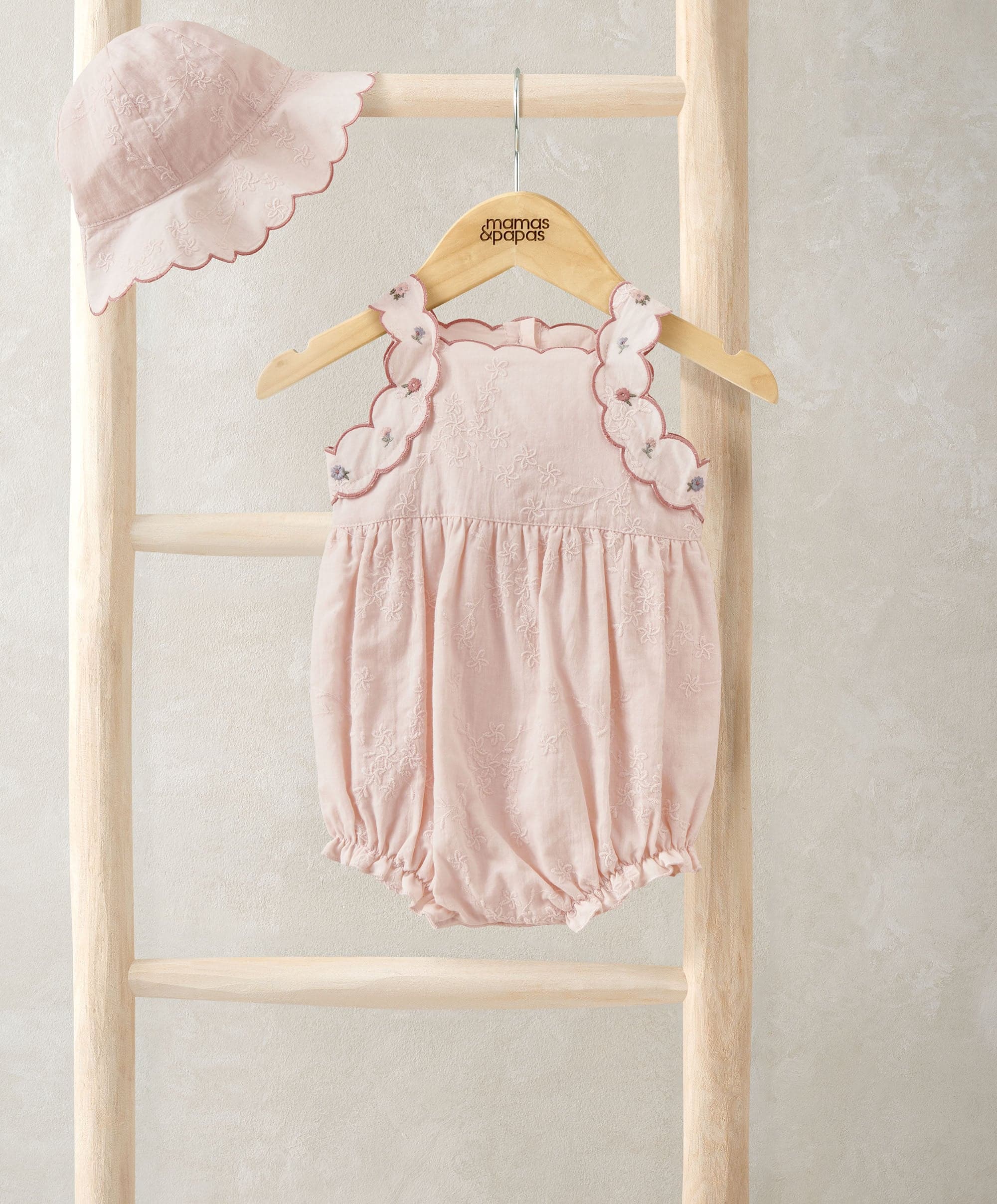 French Pink Romper & Sun Hat