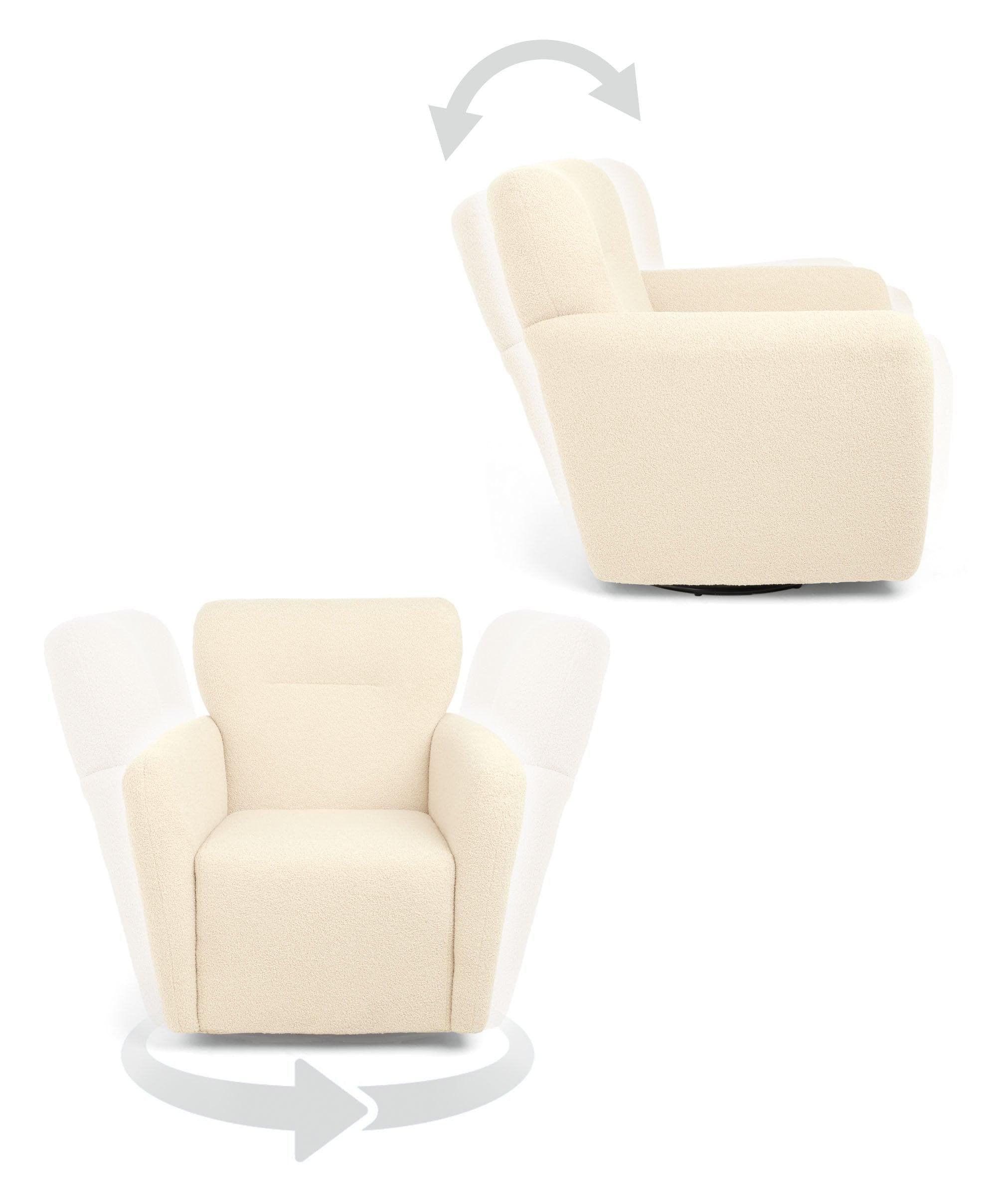 Settle Swivel Nursing Chair - Off White Boucle - Image 5