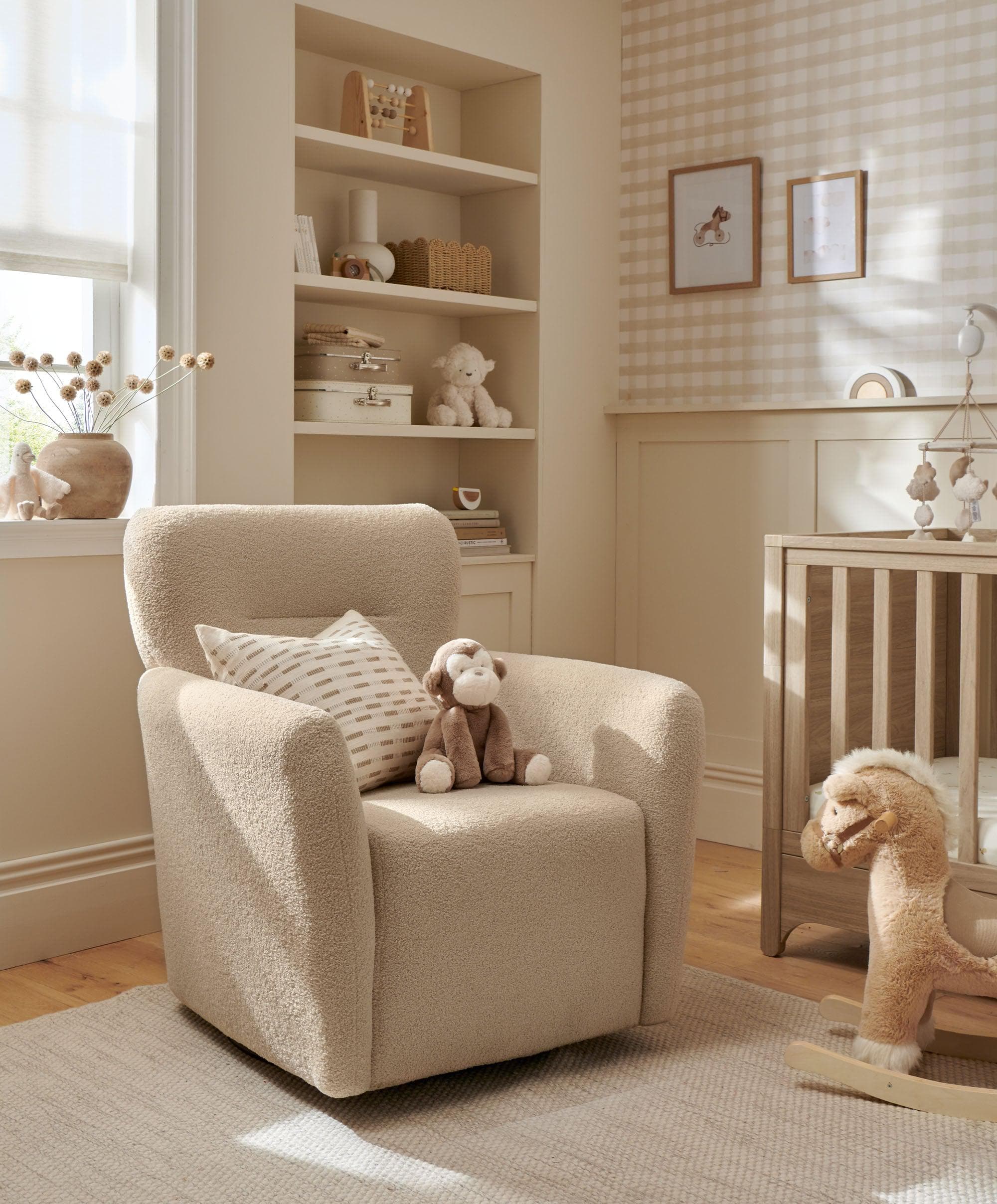 Settle Swivel Nursing Chair - Oatmeal Boucle