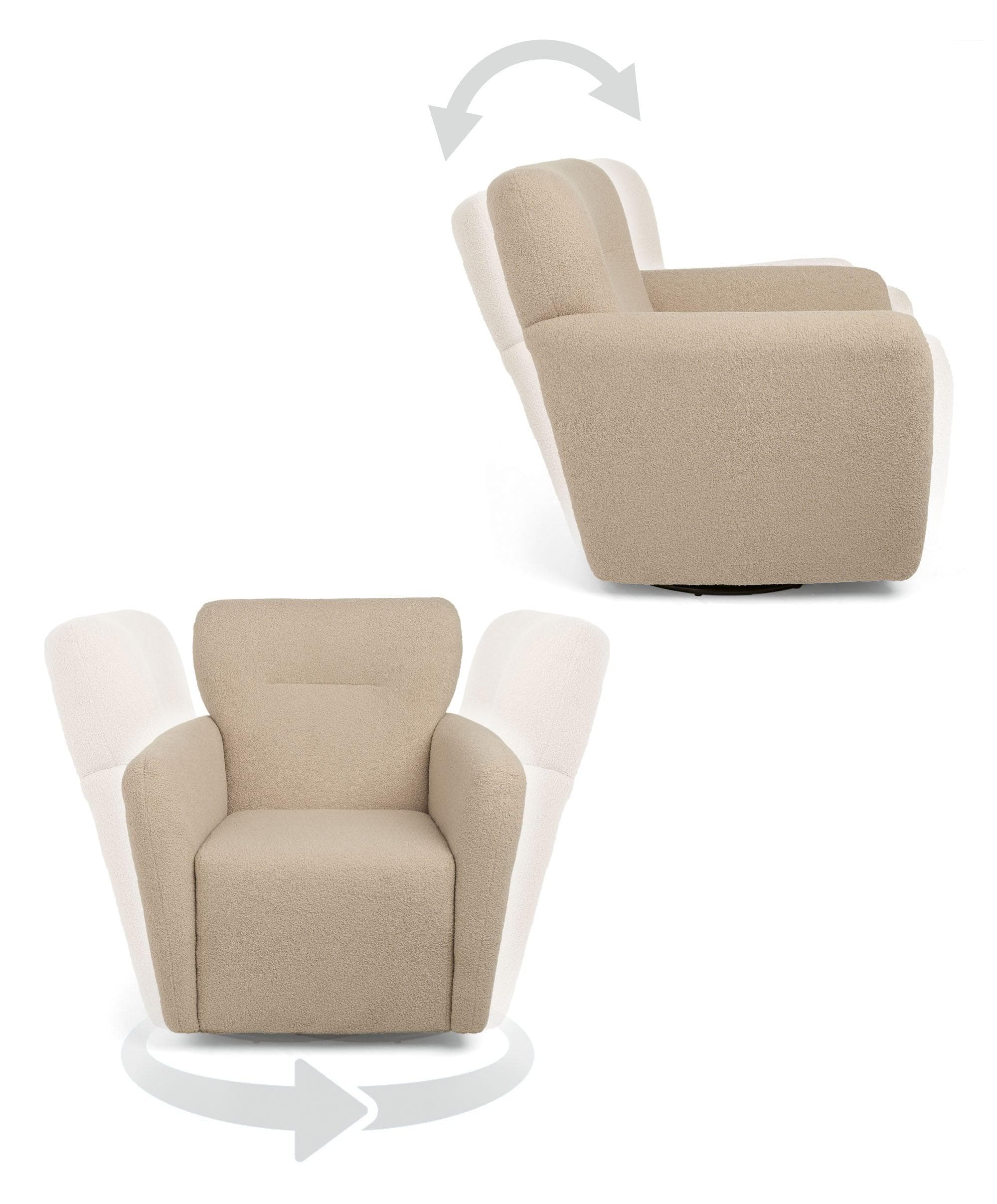 Settle Swivel Nursing Chair - Oatmeal Boucle - Image 6