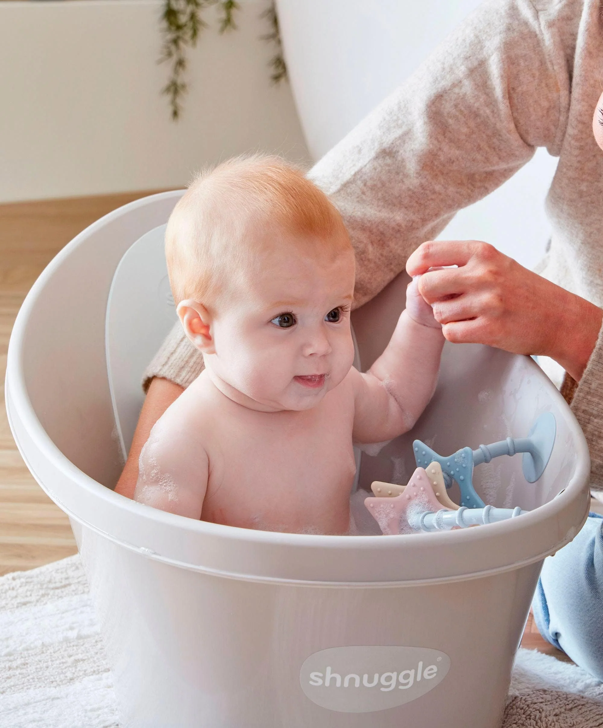 Shnuggle Newborn Baby Bath - Taupe - Image 2