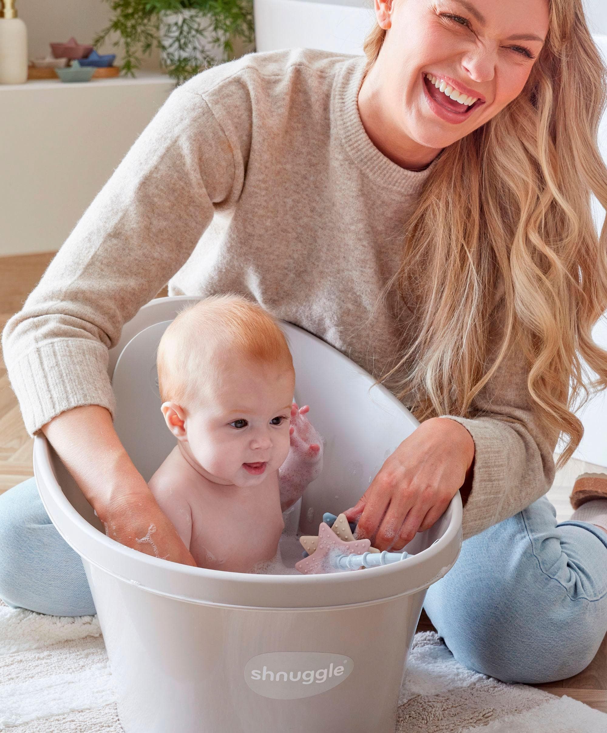 Shnuggle Newborn Baby Bath - Taupe - Image 7