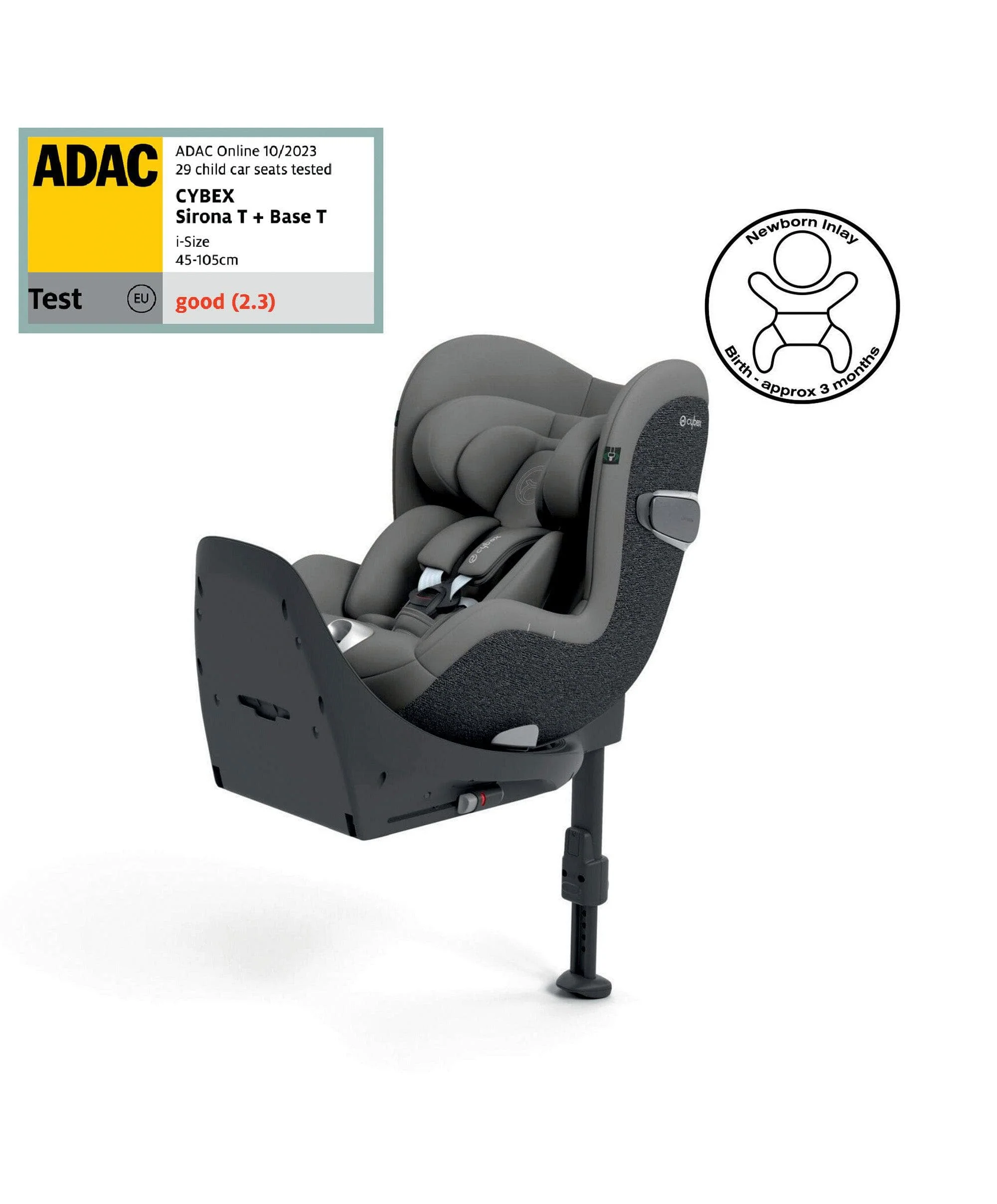 CYBEX Sirona T i-Size 360° Rotating Toddler Car Seat - Mirage Grey - Image 3