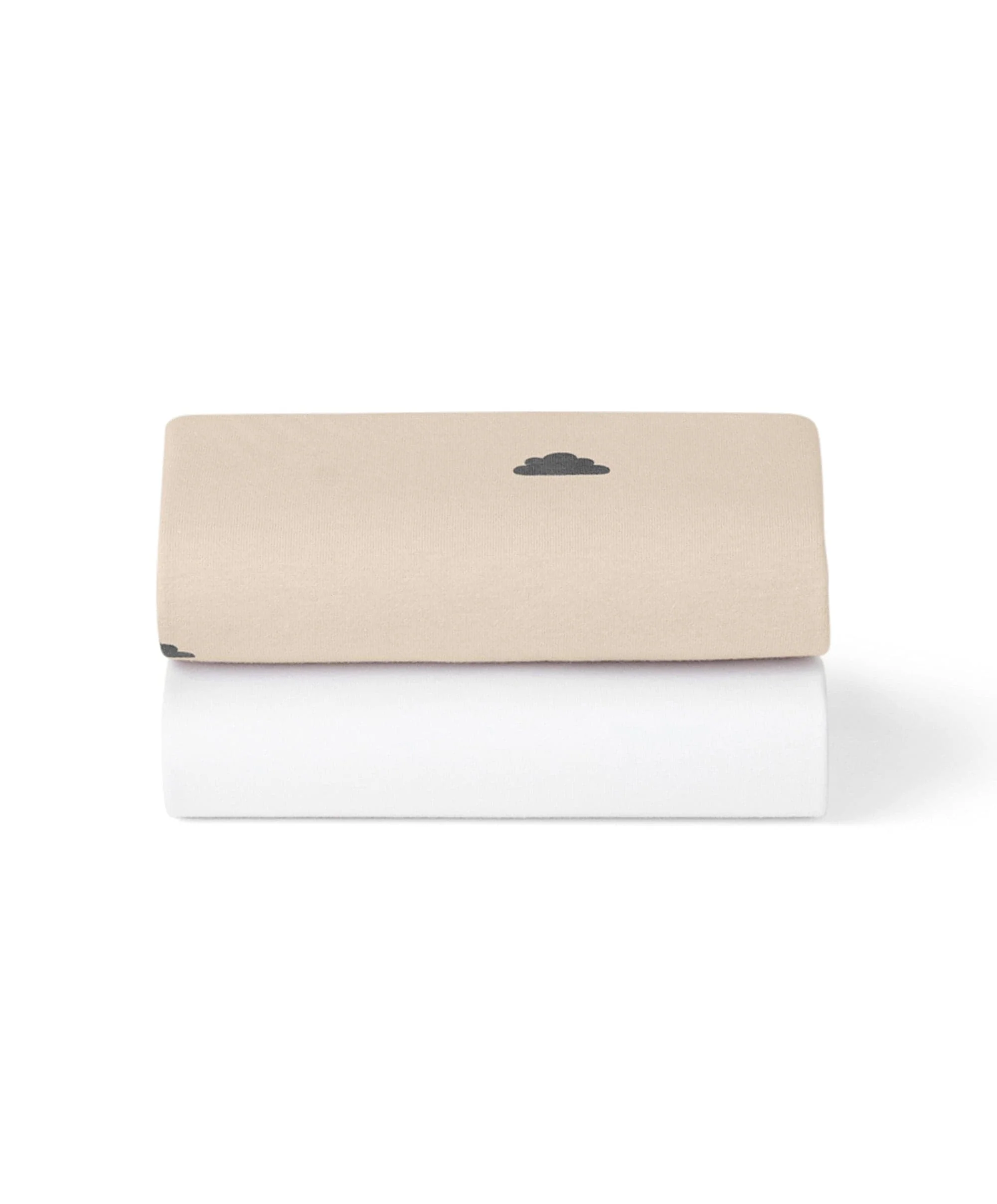 Snüz Twin Pack Moses Basket Sheets - Sand Cloud