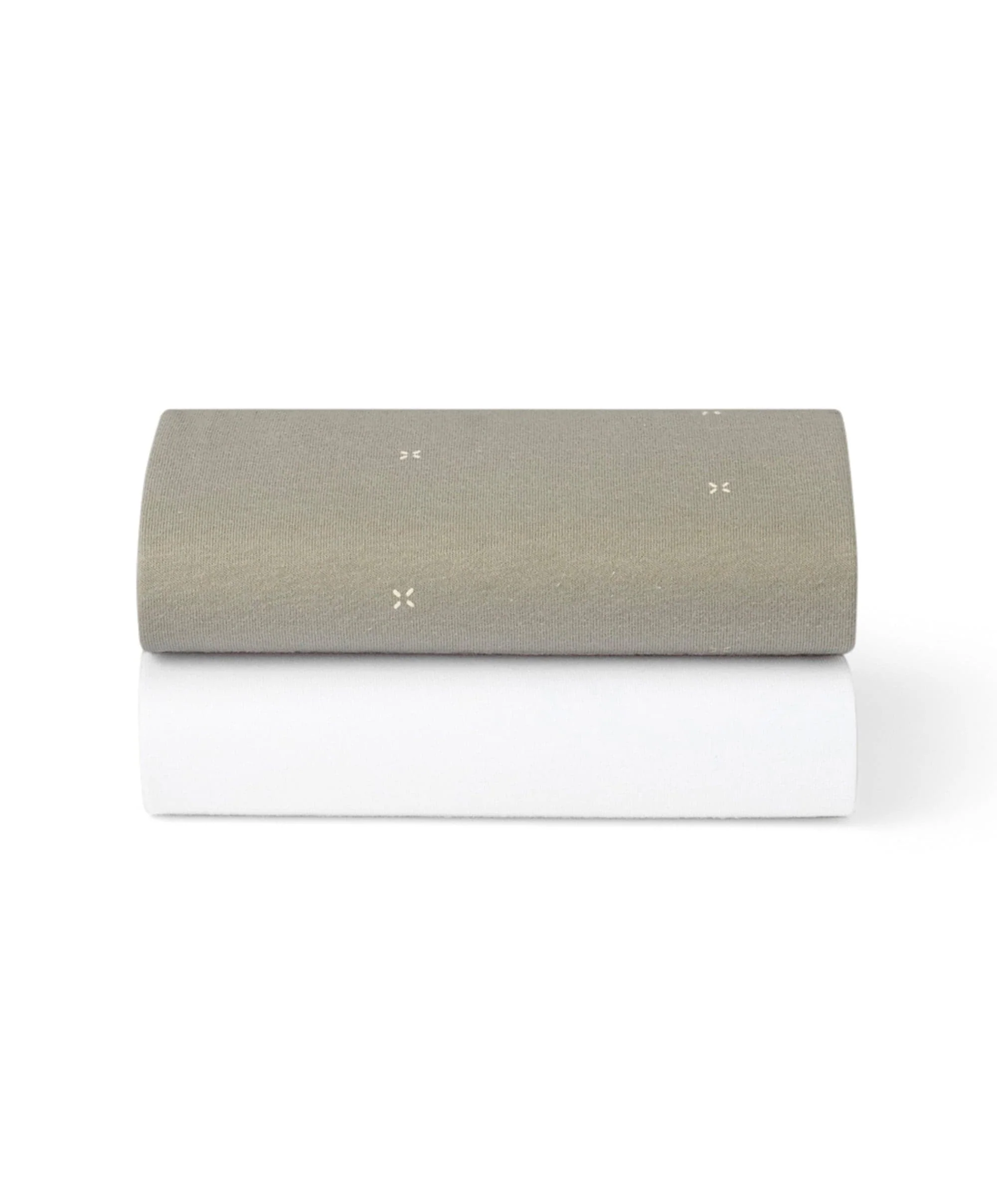 Snüz Twin Pack Moses Basket Sheets - Sage Cross