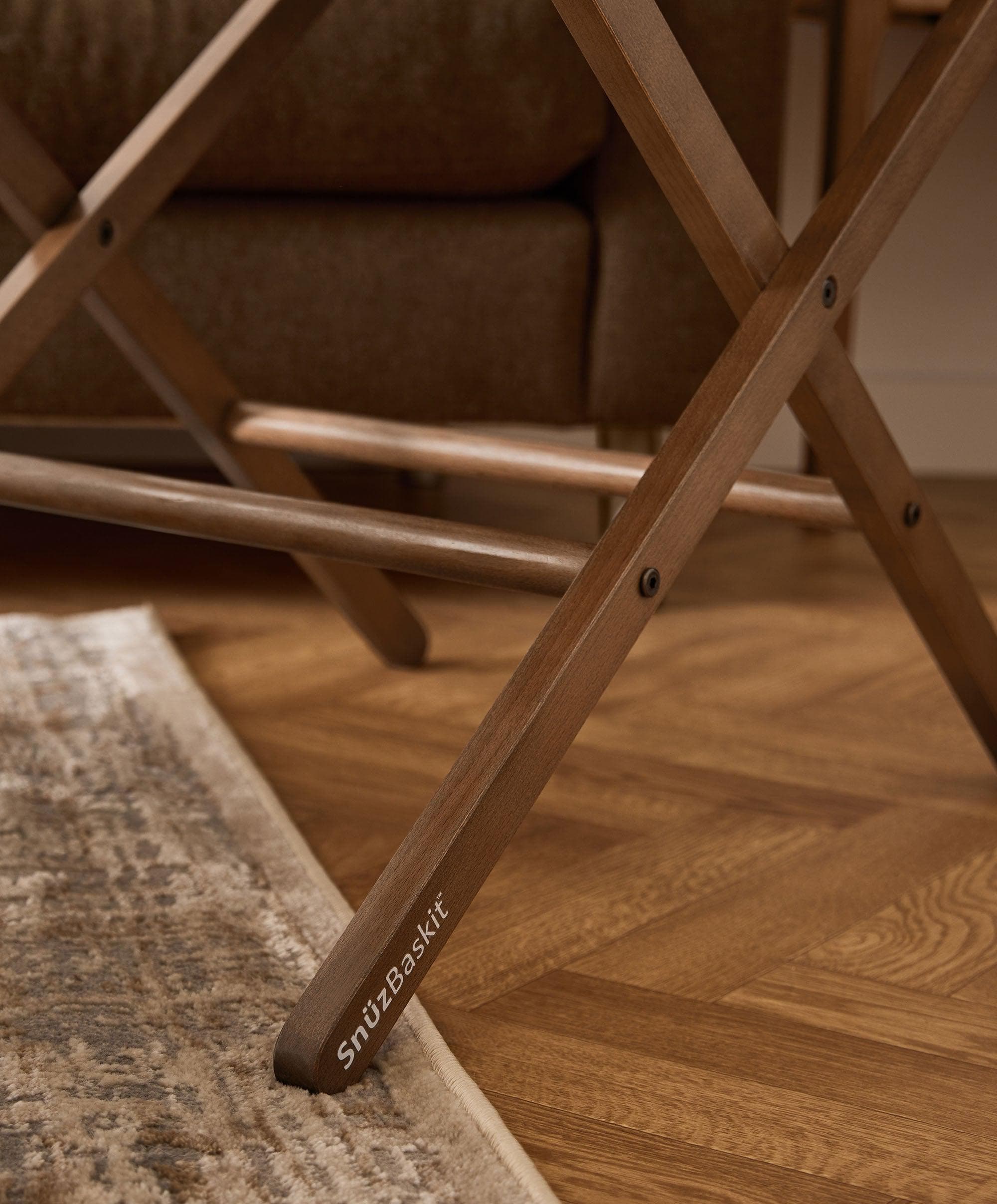 SnuzBaskit Moses Basket & Stand - Barley/Walnut - Image 4