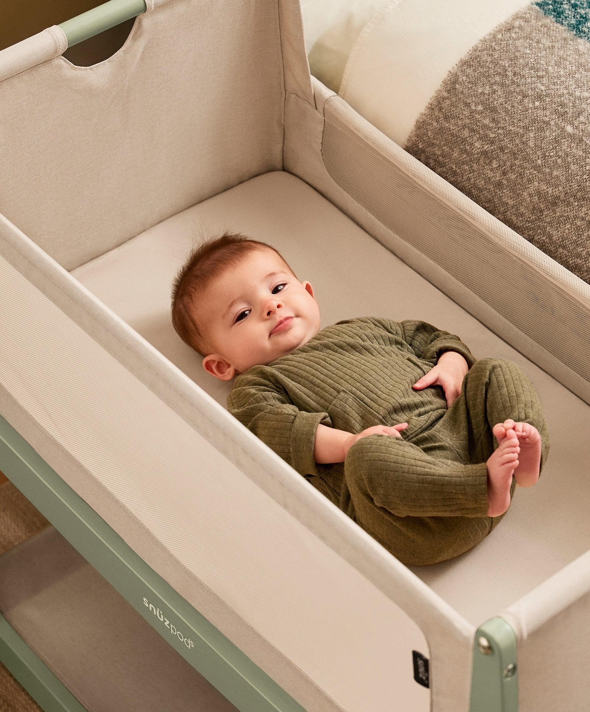 SnuzPod 5 Bedside Crib - Sage - Image 3